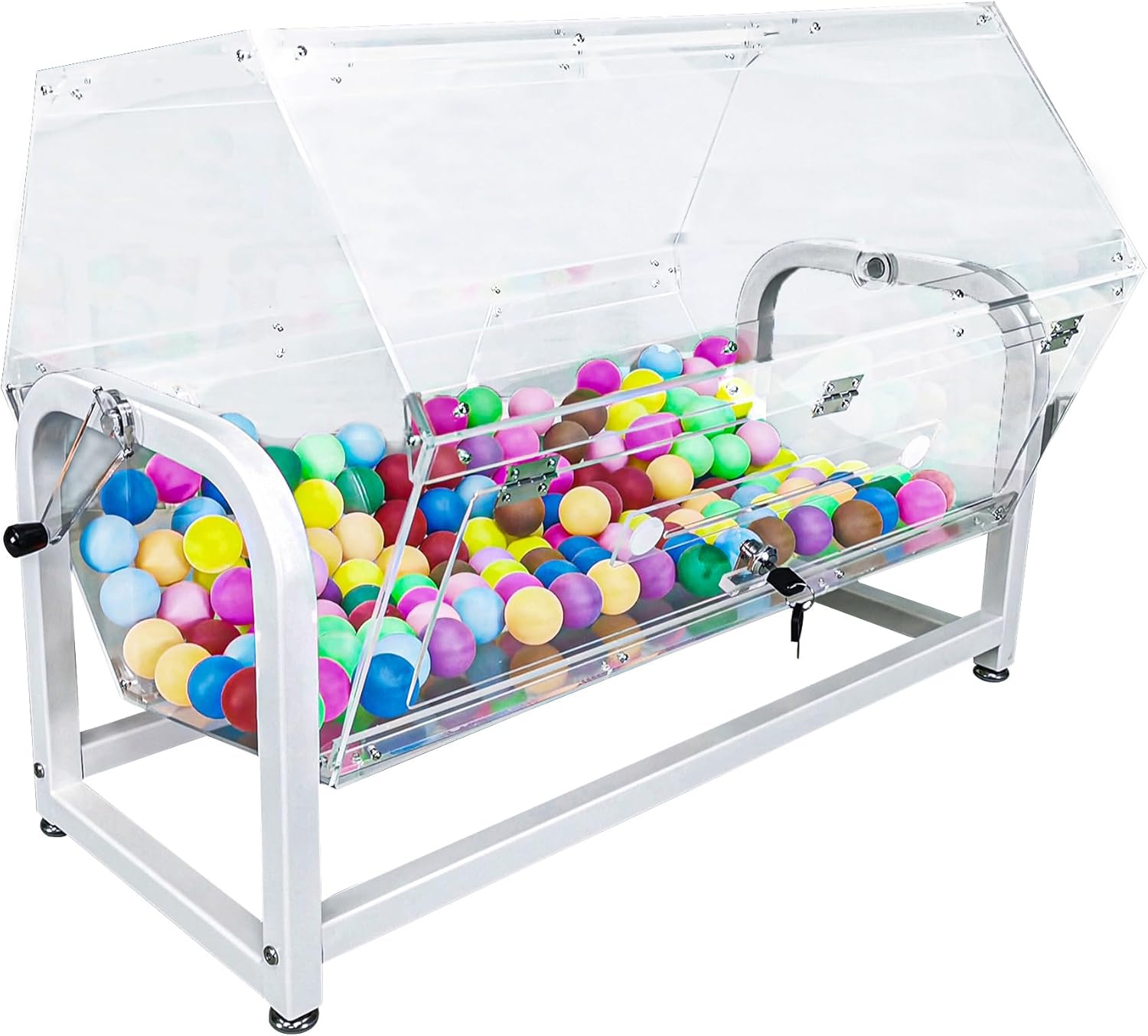 30x18.5x20.5" Large Clear Acrylic Raffle Drum with White