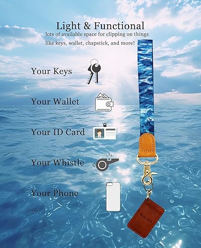 Miniatura 3 de Llavero de muñeca ultraduradero, correa de mano para llaves, cartera, teléfono, tarjetas de identificación (azul), Azul