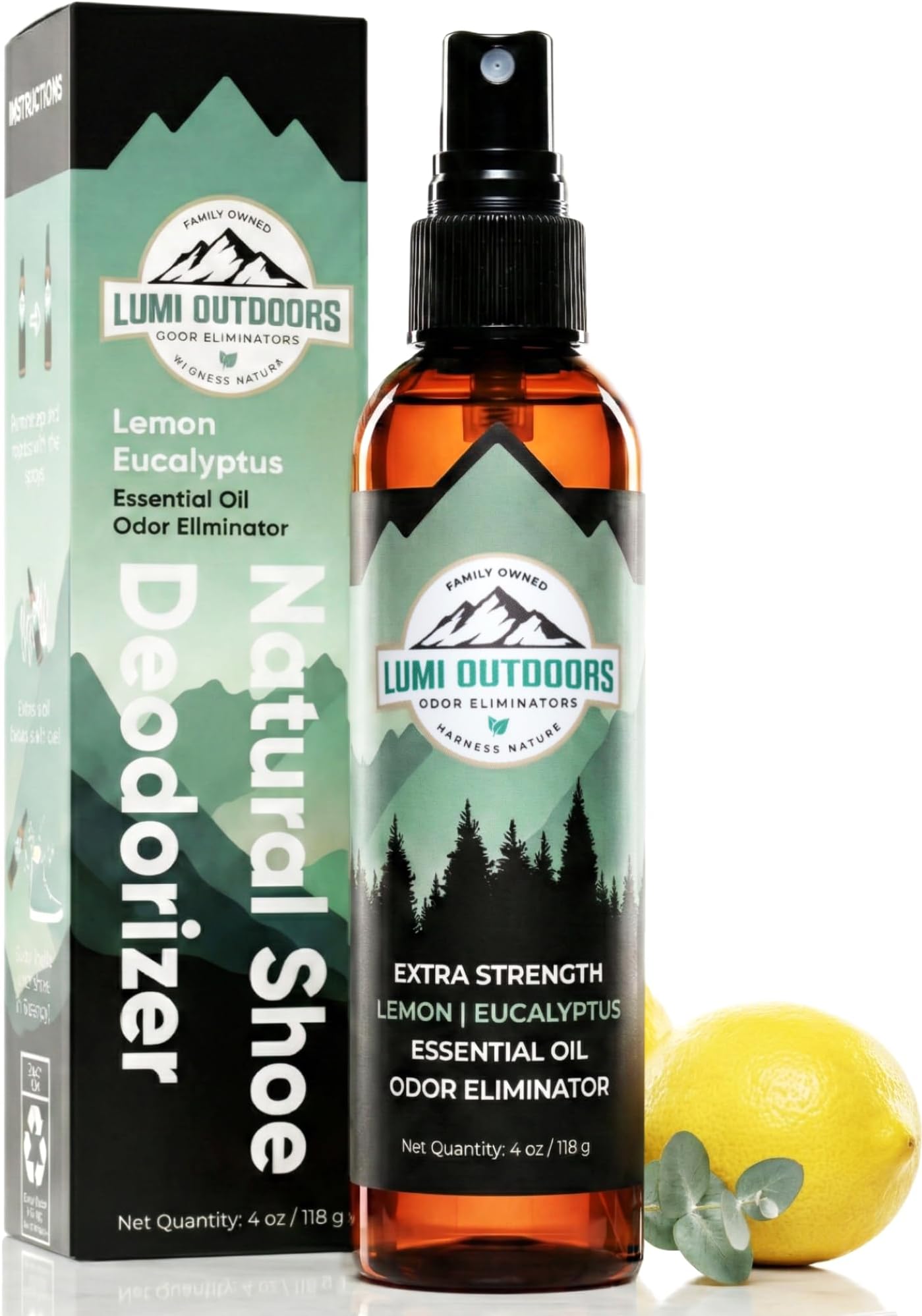 Lumi Outdoors Natural Shoe Deodorizer Spray