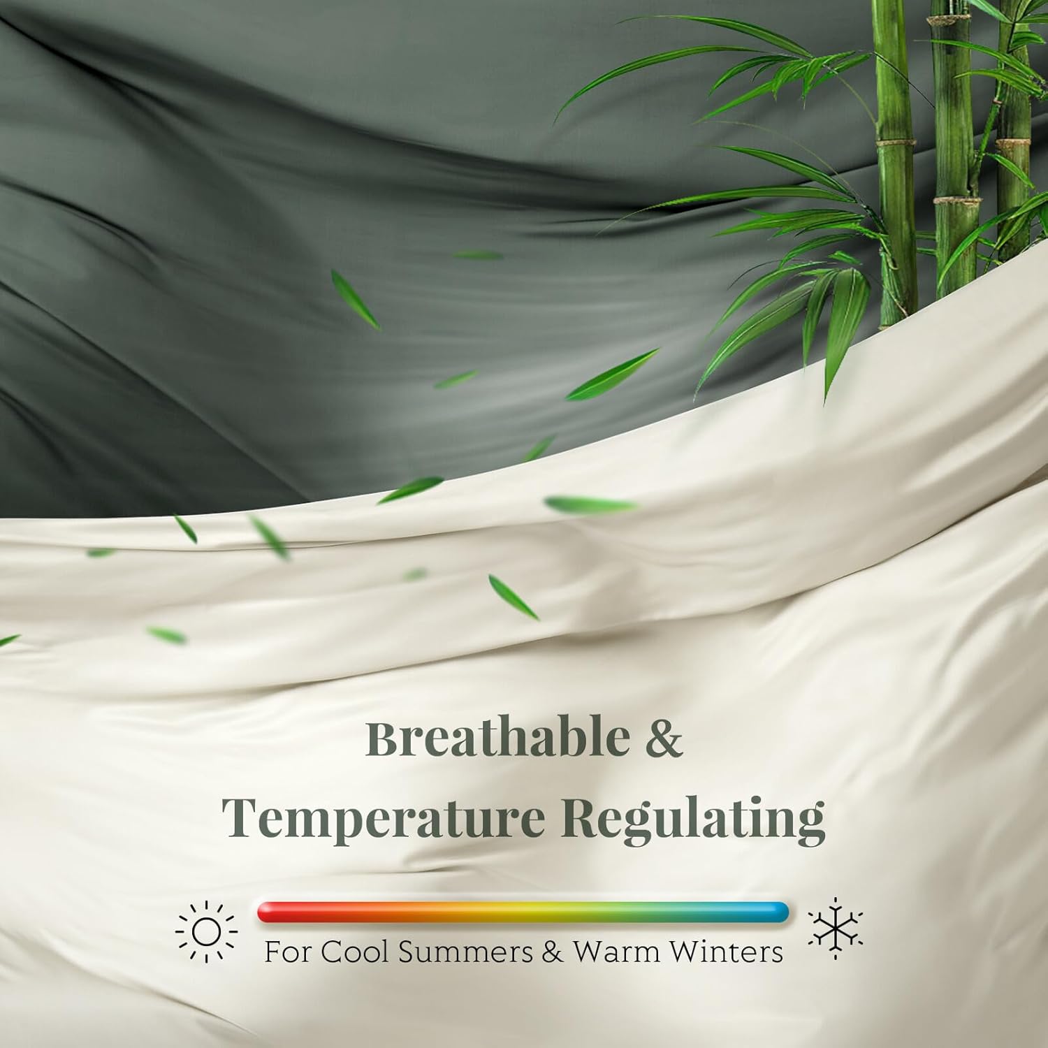 Full/Queen Duvet Cover Set, 100% Viscose Derived from Bamboo, 3 Pieces, 1 Zipper Closure Duvet Cover (90"x90") and 2 Pillowcases (20"x30") Cooling & Silky Soft (Sand) Sand Full/Queen image 3 of 7 B0DNZ34ZN8