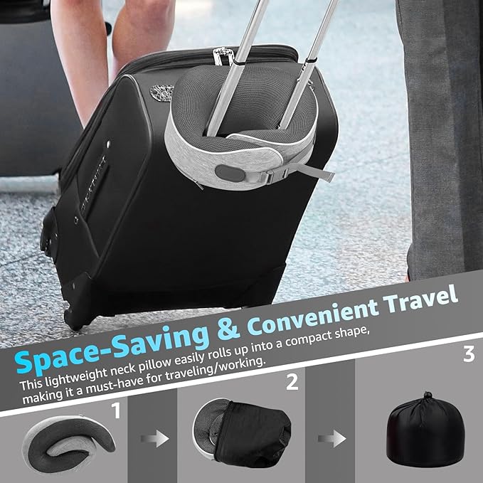 Almohada de Viaje Espuma Viscoelástica Sostén 360° miniatura 9