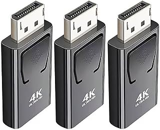 Displayport to HDMI Adapter, SK Depot® 4K DP to HDMI Adapter, DisplayPort to HDMI Converter Displayport 1.4V Nickel Plated Display Port to HDMI for Desktop, Laptop, Projector, Monitor (Silver, 3 Pack)