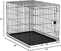 Vista 21 de Yaxa Basics Caja duradera y plegable de alambre de metal para mascotas con bandeja, portátil y resistente para viajes, una sola puerta, panel