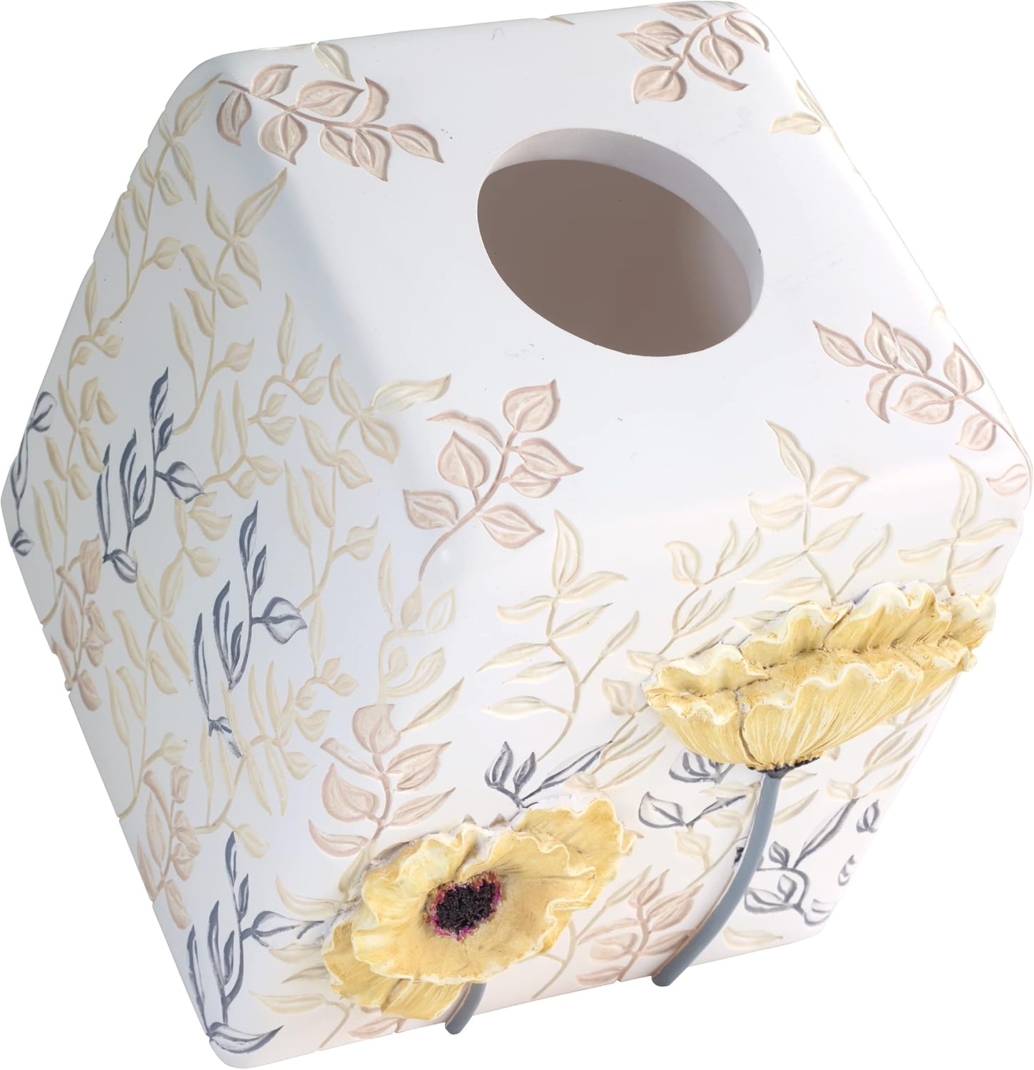 Avanti Linens Marielle Collection, Tissue Box Cover, Yellow : Home & Kitchen