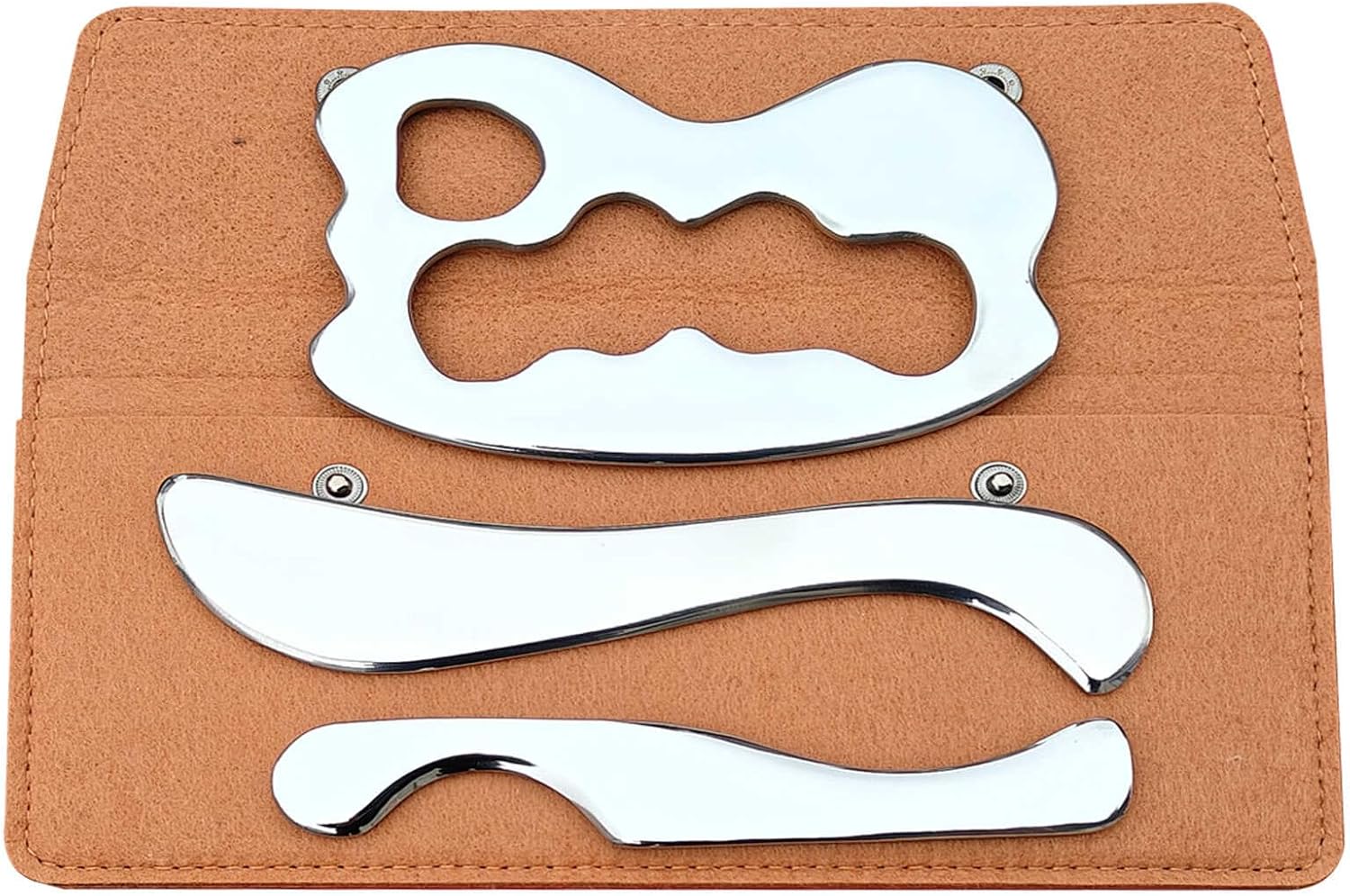 3 in 1 Stainless Steel Gua Sha Muscle Scraper Massage Tool IASTM Tool Set for Soft Tissue Therapy and Reduce Arms,Back, Legs, Shoulder Muscle Pain（3-Set）