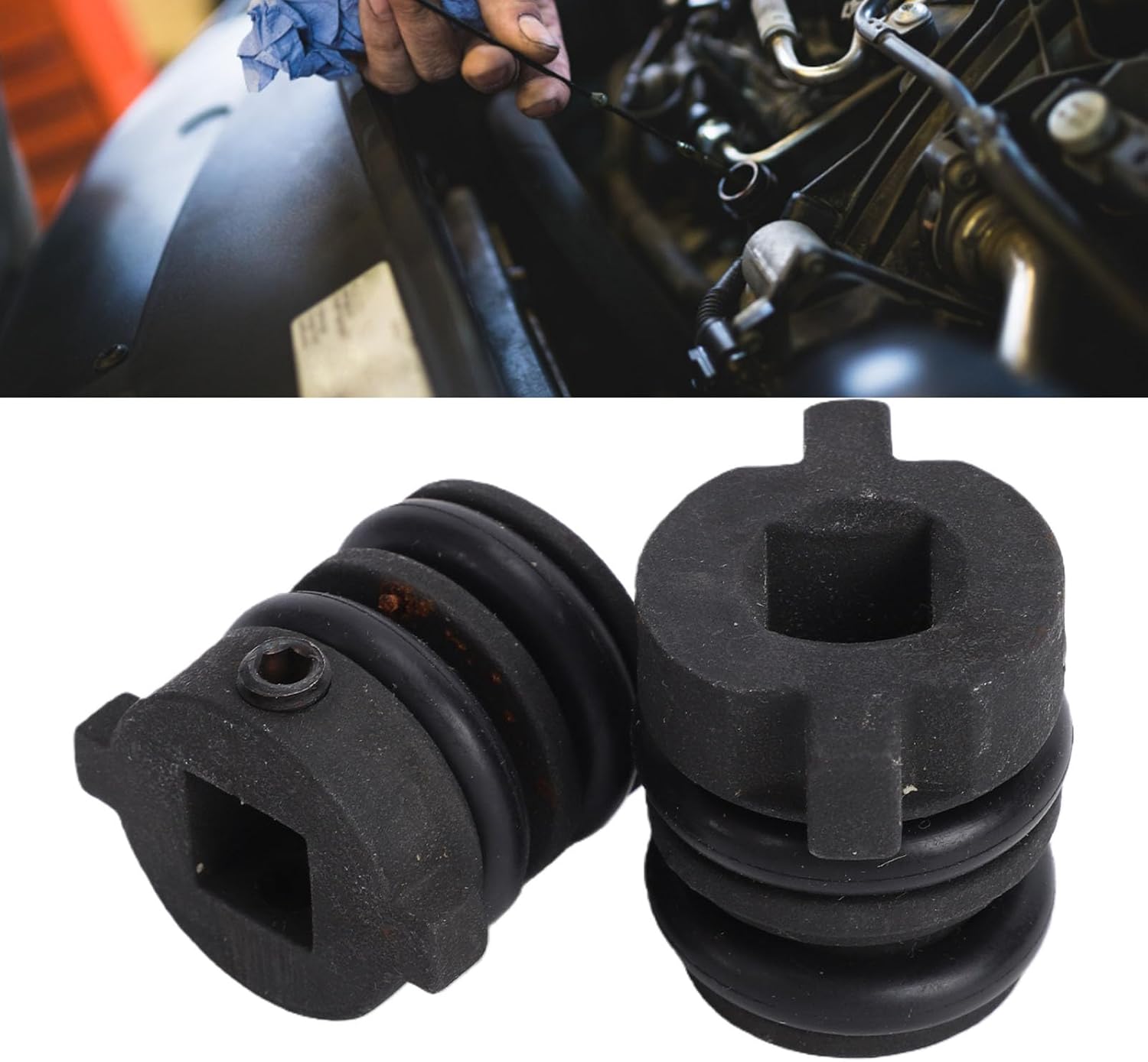 Aramox 2 Pcs Injector Cup Remover Installer Tool J 46904 J 48824 for Detroit 60 Serie s, Advanced Blackened Hard Steel
