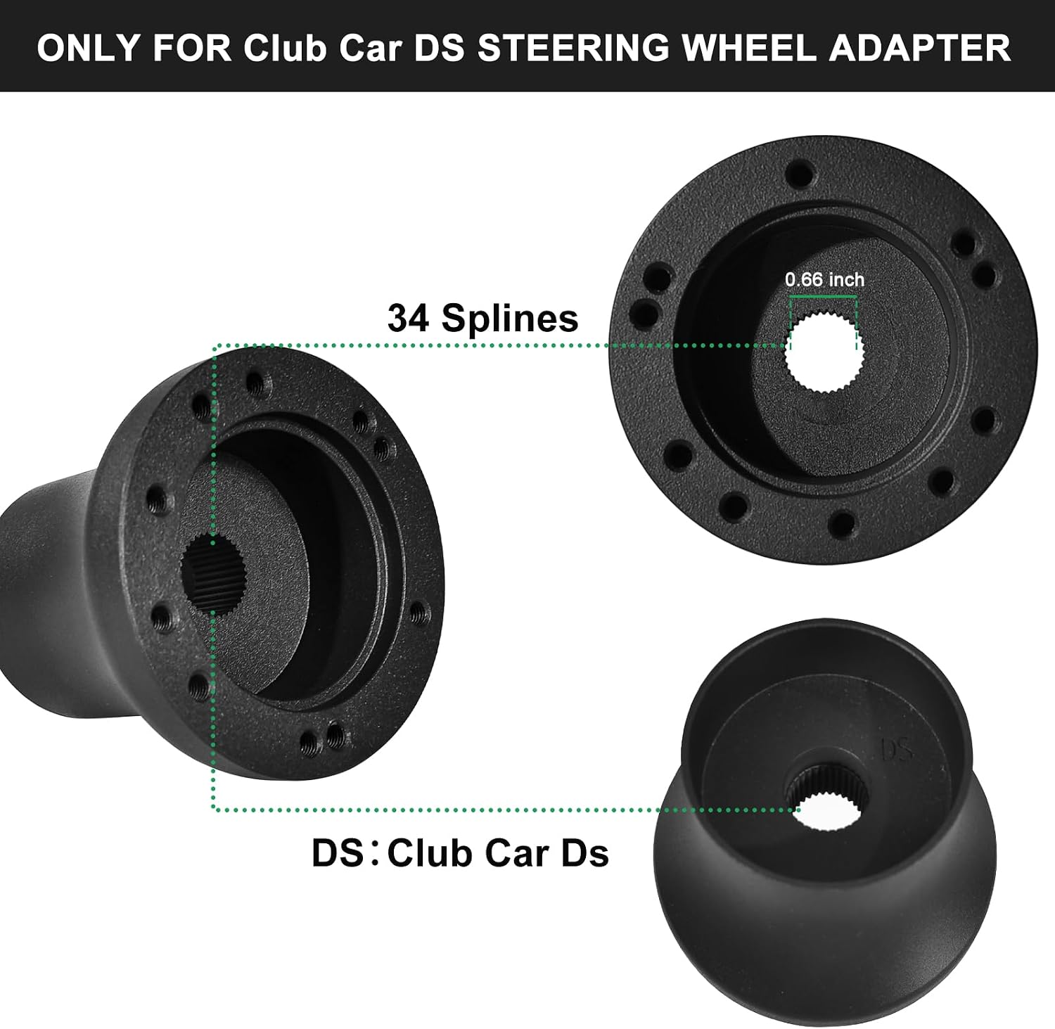 Golf Cart Steering Wheel Adapter, Steering Wheel Adapter Hub Only For Club Car DS Golf Cart