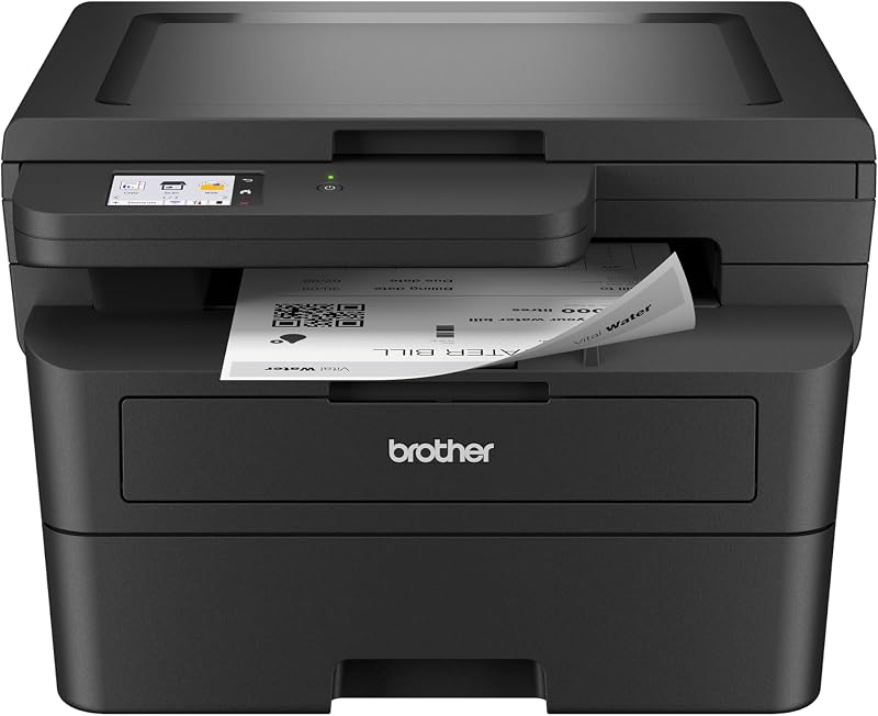 HL-L2480DW Impresora láser multifunción monocromática compacta inalámbrica con copia y escaneo, dúplex, celular, blanco y negro | Incluye prueba de suscripción de actualización(1), funciona con Alexa