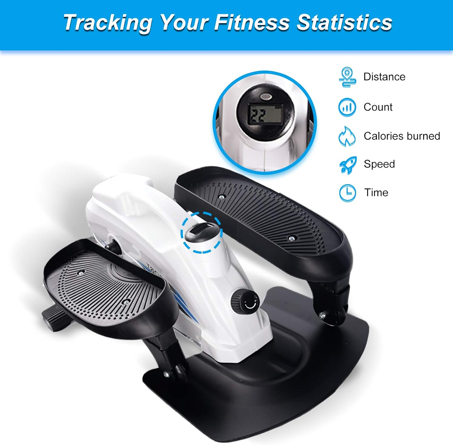 Under Desk Elliptical Machine, Elliptical Training Machines, Desk Elliptical Machine Trainer with Non-Slip Pedal, Display Monitor & Adjustable Resistance for Home Office Workout