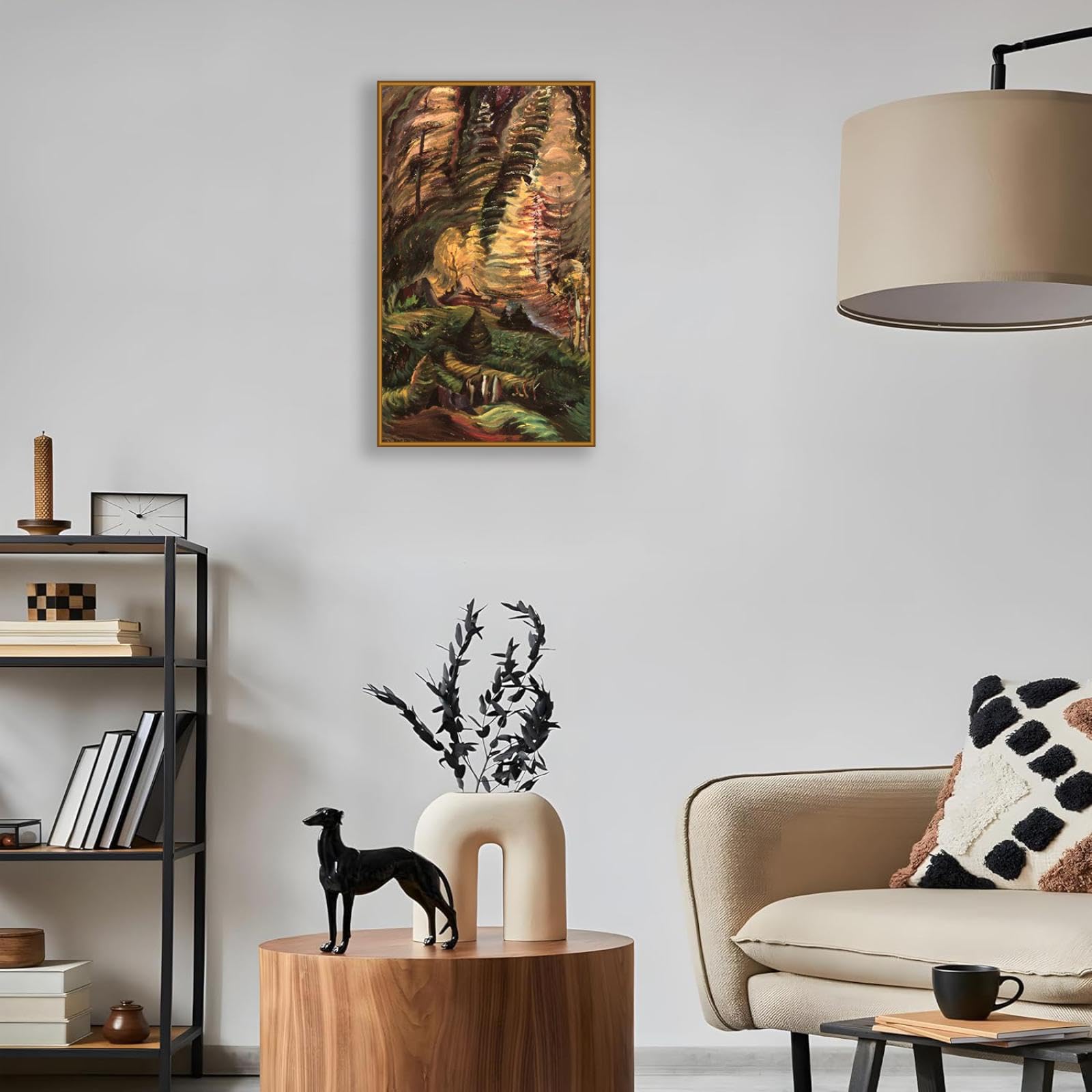Hau3sh3a Emily Carr Impresión en Lienzo Algo sin nombre poster cuadros famosos Reproducción en Lienzo abstracto paisaje Cuadros Decoracion Salon Modernos80x50cm(31x20in) Marco dorado