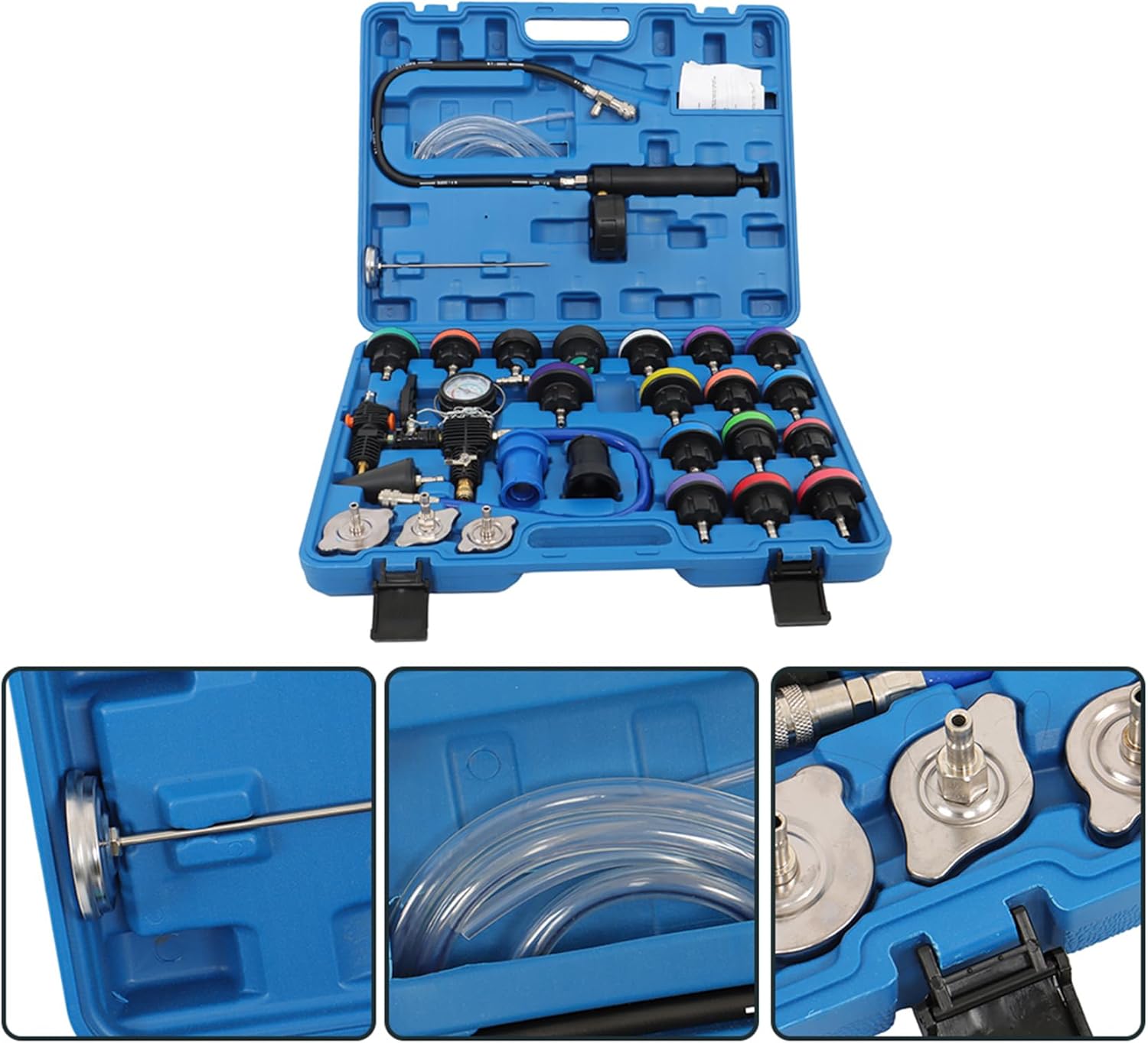28-Pcs Universal Radiator Pressure Tester Coolant Pressure Tester Kit with Suitcase