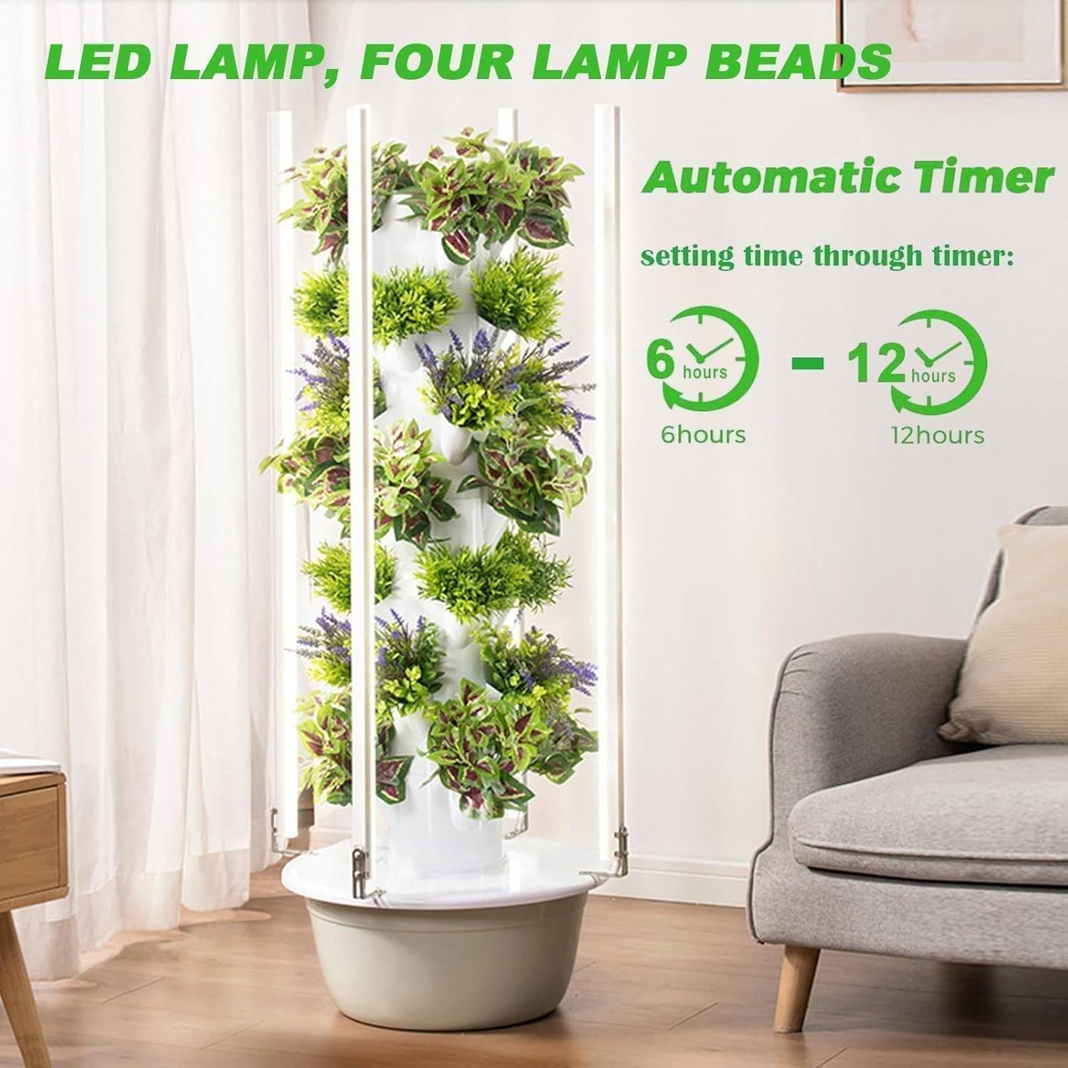 Indoor Hydroponics Growing System with Pump & Net Pots - 7-Layer Smart Garden Kit for Home & Garden, Complete Hydroponic Solution for Easy Plant Growth