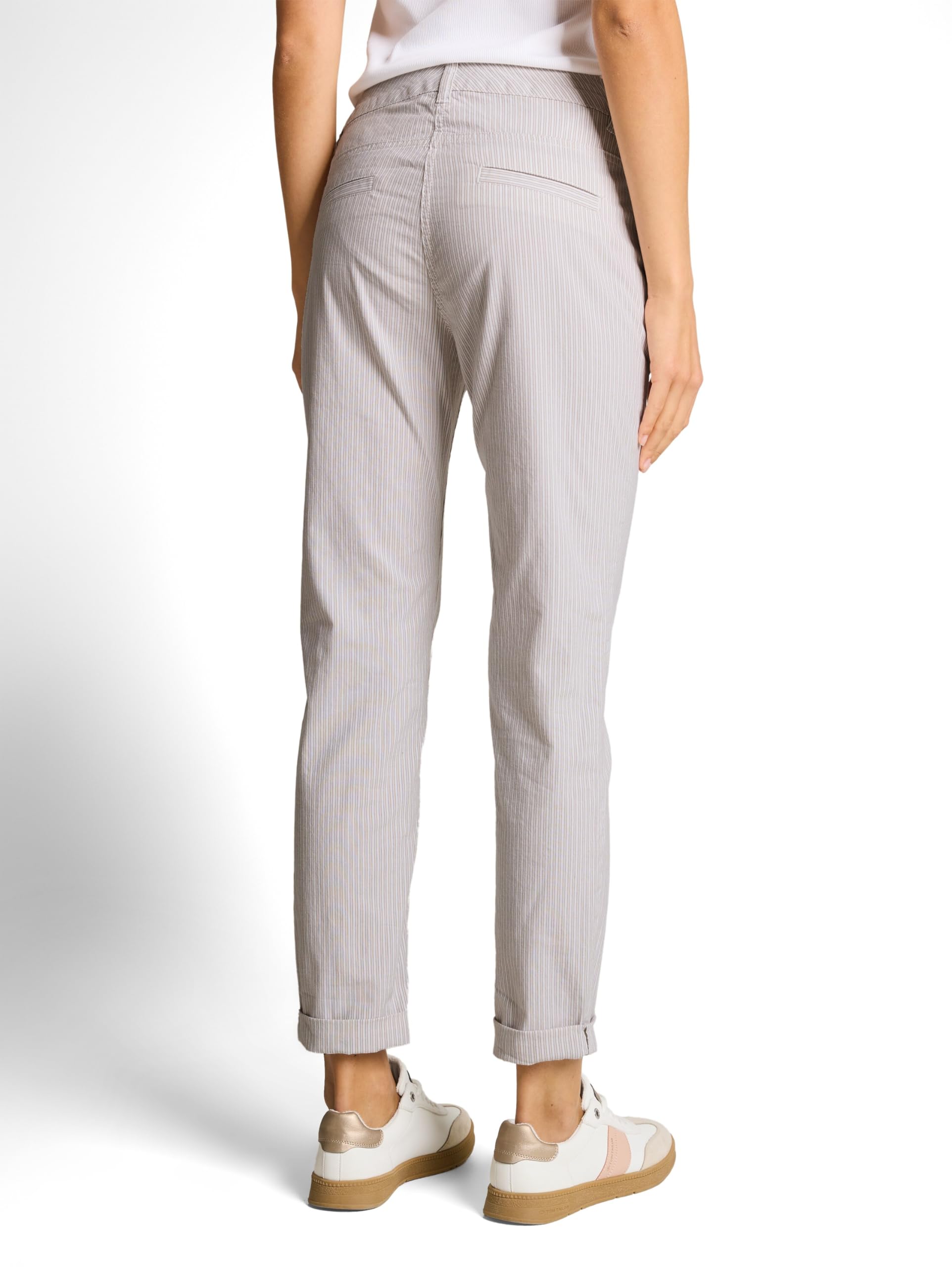 TOM TAILOR Damen TTTAPERED Relaxed Stoffhose mit Streifen