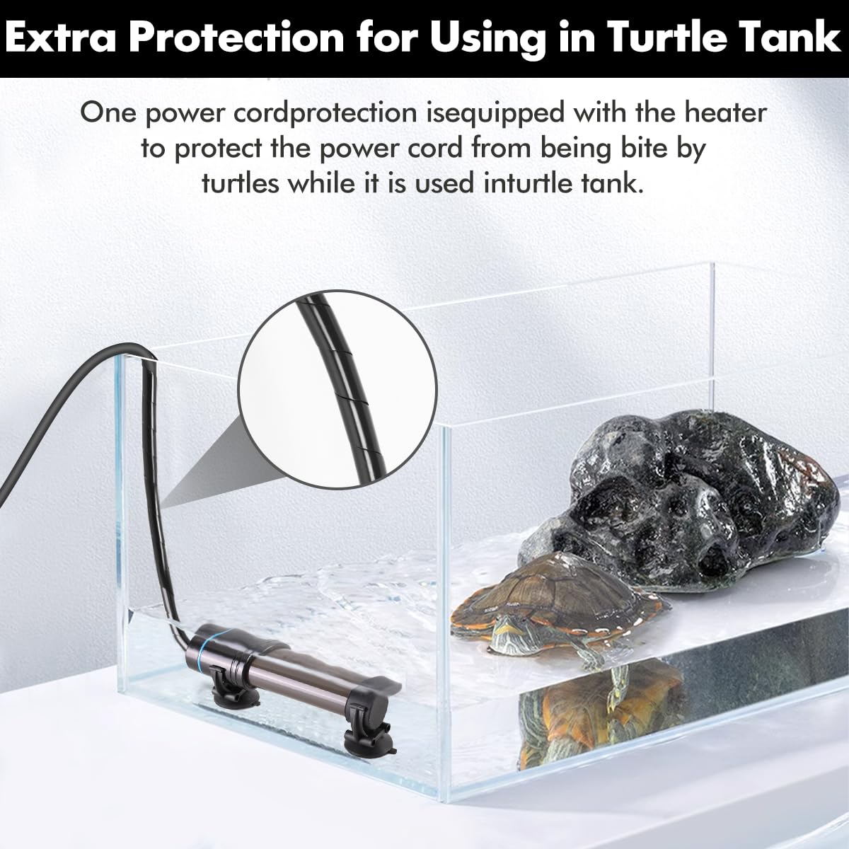 Orlushy 100 W Tauch-Aquarium-Heizung, verstellbare Aquariumheizung mit Digitalanzeige, externer Steuerung, Überhitzungsschutz und kostenlosem Thermometer für Süß- und Salzwassertank mit 3,5 - 7,8 l