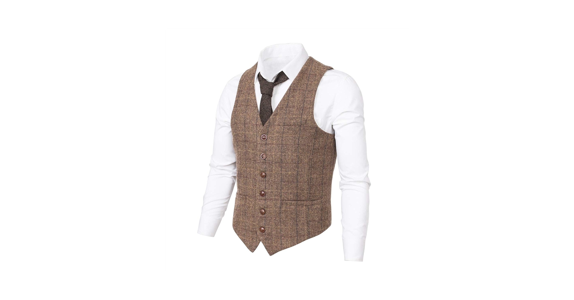 K*A様 ポワ pois Tweed vest 【blue】【完売品】 Men's Saxony Tweed Single Breasted Waistcoat, Green - House