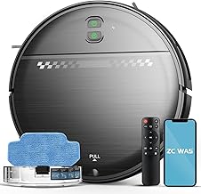 ZC was Robot Vacuum and Mop Combo, 2-in-1 Robot Vacuum Cleaner, Perfect for Pet Hair, Hard Floor and Carpet, Anti-Bump, An...