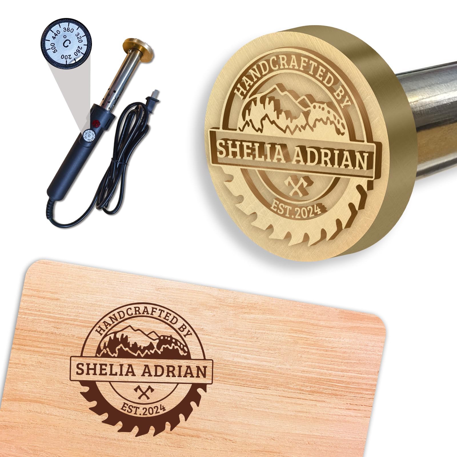 Custom Wood Branding Iron – Personalized Logo Stamp Tool Kit, Wood Burning & Metal Stamps for Woodworking, Leather, Handcrafted Design Weddings & Personalized Gift