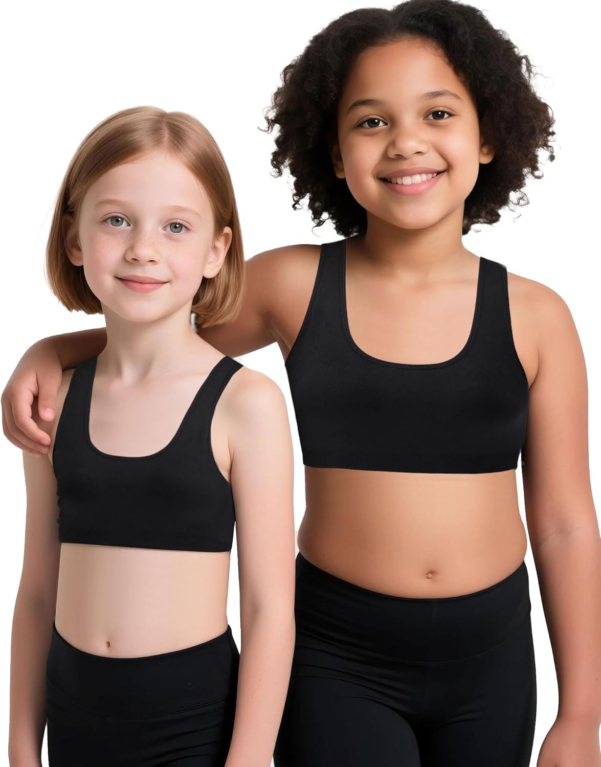 iMucci Sports Bra for Girls U-Shaped Training Bra with Removable Pads Scoop Neck for Teens Kids Yoga Sports Dance Bra - Image 3