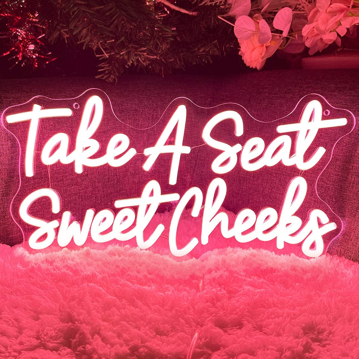 Take a Seat Sweet Cheeks Neon Sign Wall Decor Personalized Custom