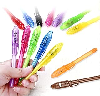 5pcs Invisible Ink Pen, Upgraded Spy Pen Invisible Ink Pen with UV Light Magic Marker for Kids Party Favors,Writing Secret Information Easter Day Halloween Christmas Party Bag Gift,Secret Pen Birthday Party Supplies