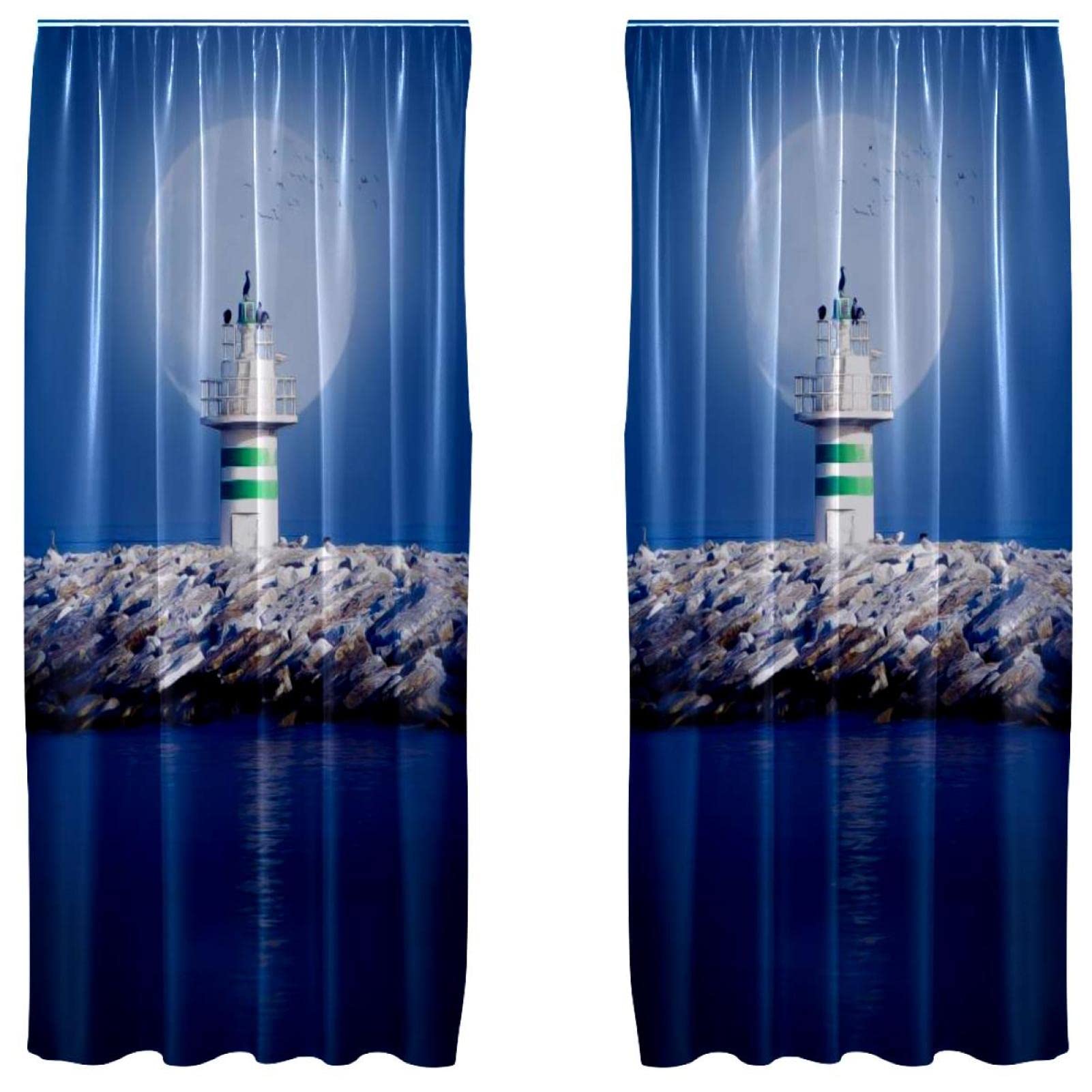 Rideaux occultants contre la lumière du jour bleu ocean 140x213