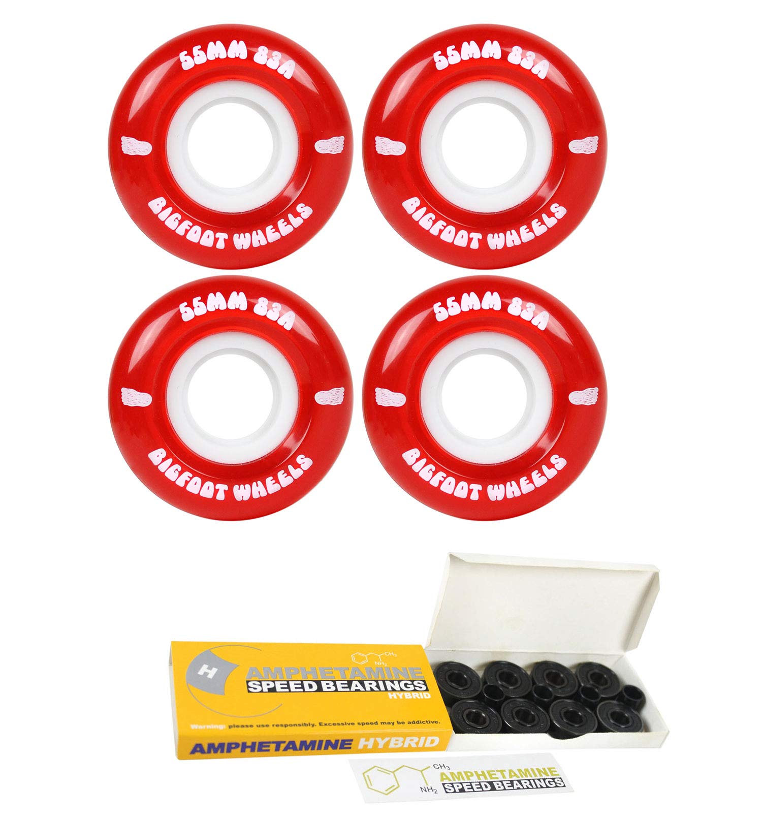 Bigfoot Skateboard Wheels 83A Soft Street Cruiser Filmer with Ceramic Bearings