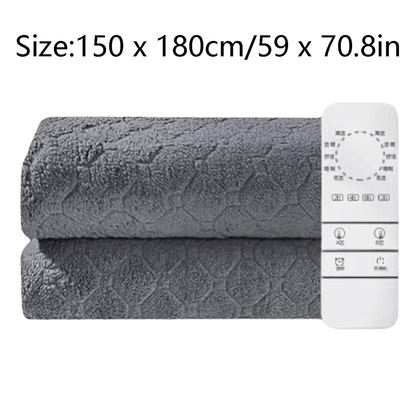 PEKJI Non-Woven Fabric Heated Throw with 12 Hour Timer Function Dual Control Heat Blanket 5 Temperature Levels Quick Heating