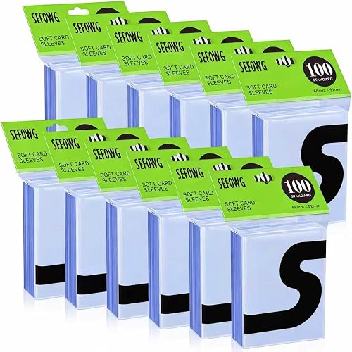 1200ct Clear Card Sleeves for Trading Cards, Baseball Sports Soft Sleeves, Ultra Soft Plastic Card Protector Sleeve for Football, MTG, PKM, Game, Standard Cards - 1200 PCS