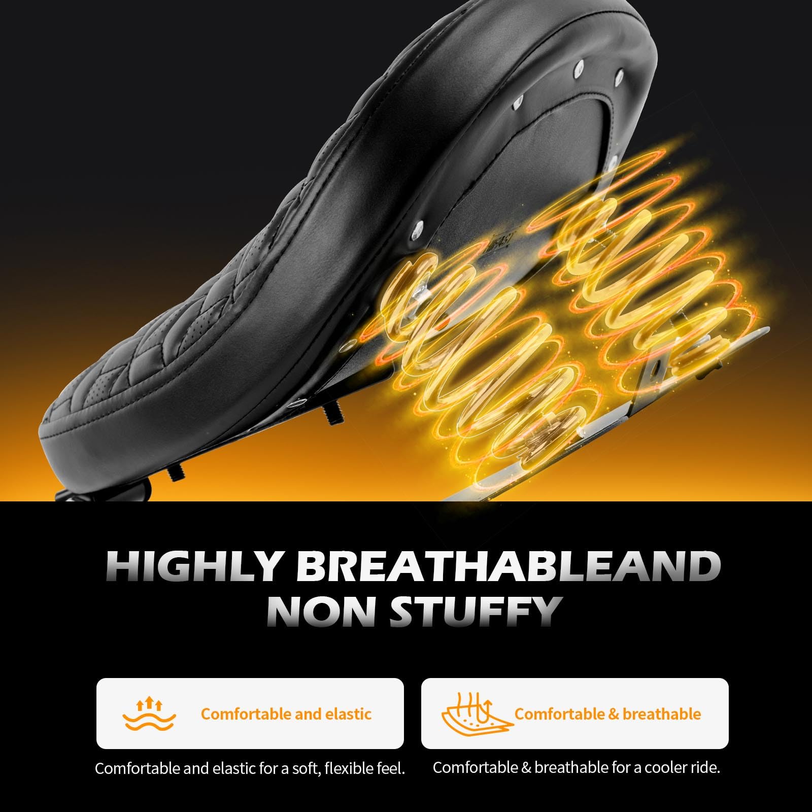 DREAMIZER Sella Imbottita Monoposto per Moto con Kit di Montaggio per Base Sella, Sella Universale per Custom Chopper Bobber Cafe Racer, Compatibile con Harley Triumph Honda Yamaha Kawasaki Suzuki