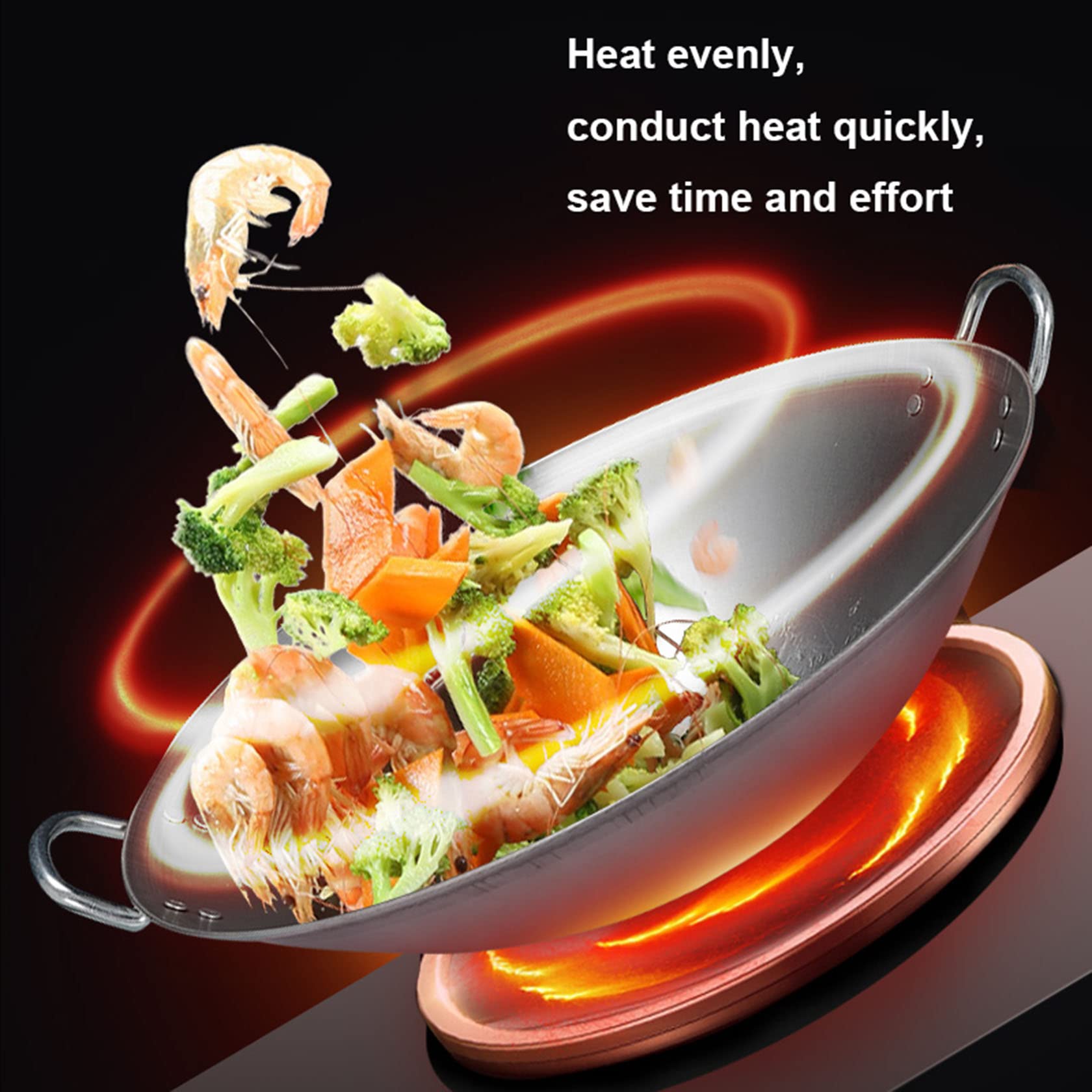 Amazon｜大きな鉄鍋、市販の大きな鉄鍋、両耳鍋、錆びにくい,60x60x18