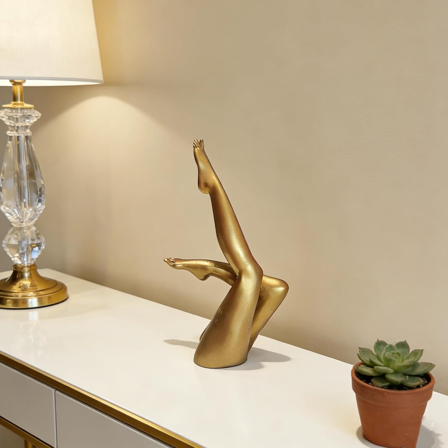 Elegant Legs Statues Living Room, Gold Home Decor, Maximalist Decor for Bedroom Office Desk Bookshelf Coffee Table Home Decorations (Gold)
