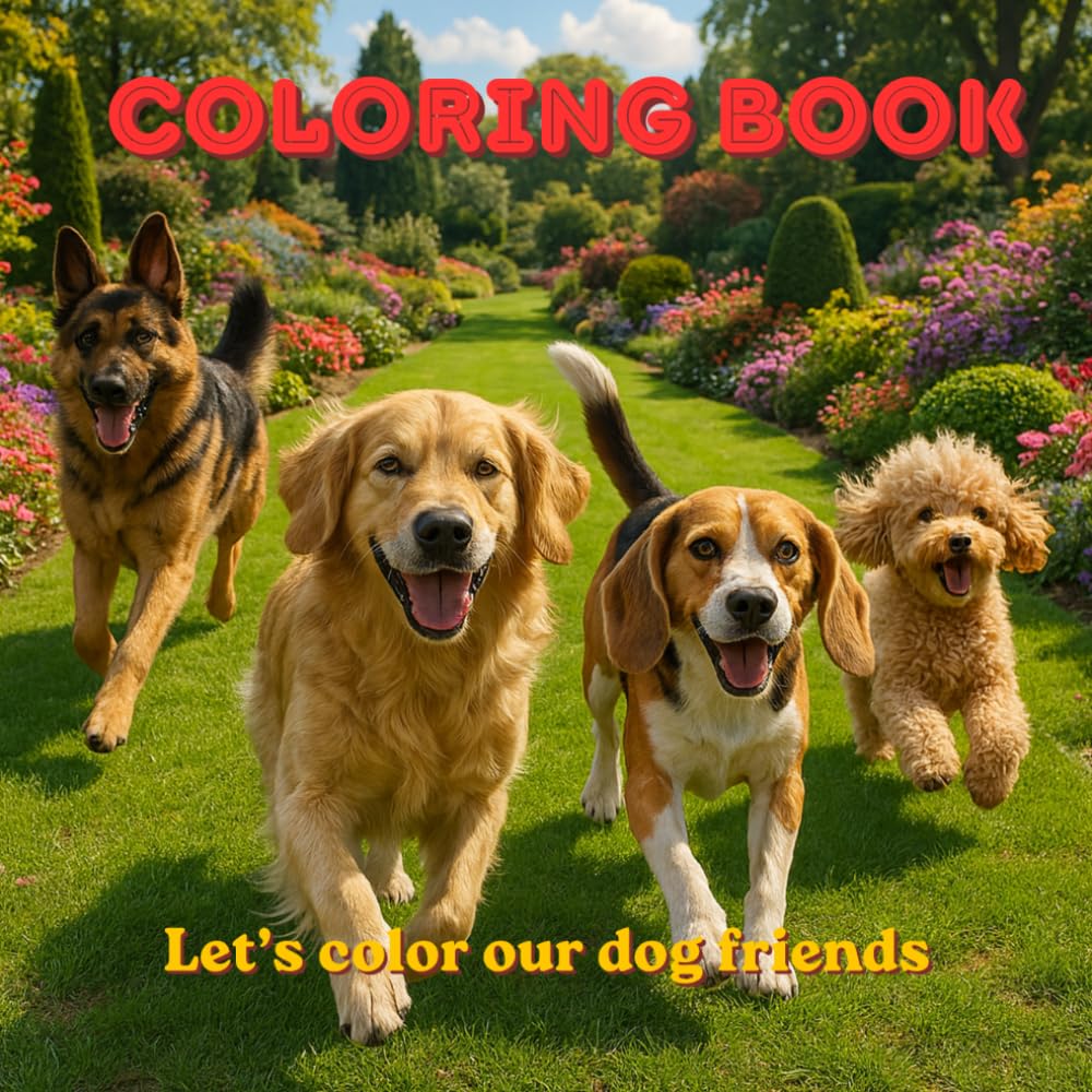 Coloring Book. Let's color our dog friends.