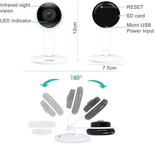 Miniatura 4 de JTD Cámara WiFi de visión nocturna con visión remota Cámara IP de seguridad interior Monitor de bebé Audio bidireccional Plug & Play