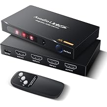 HDMI Switch 3 in 1 Out 4K@30Hz, avedio links 3 Port HDMI Switch with Remote support 4K@30Hz, HDCP 1.4, UHD, 3D, Auto-Switch for PS5/4 Xbox Fire Stick