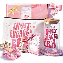In My Engaged Era Fiance Gifts for Women, Bridal Shower Gifts Box for Fututer Mrs, Engagement Bride to Be Glass Cup for Her