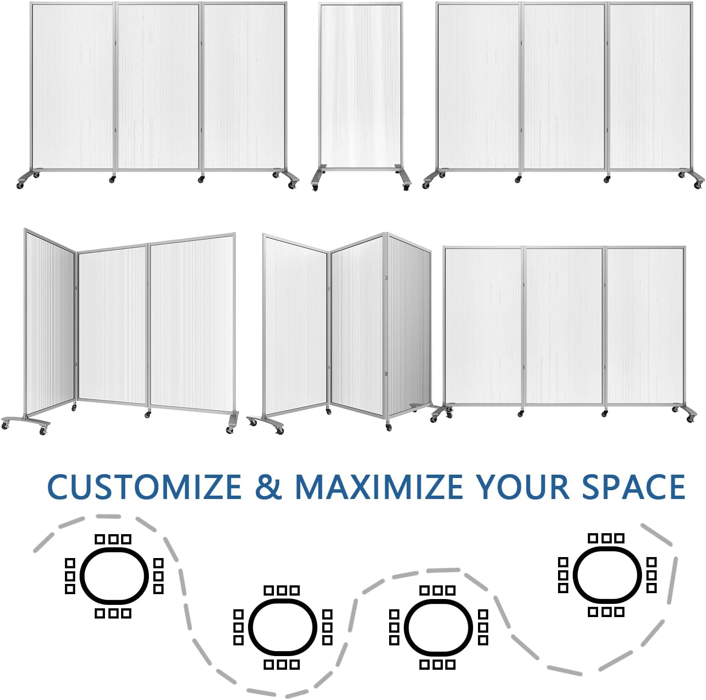 Buy INNOVART Portable Partition Wall Divider 70“H x 105“W, Folding