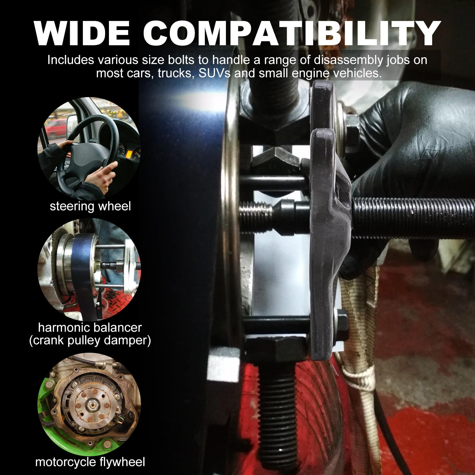 FreeTec 13szt. Magnetyczny ściągacz kierownicy, 75-105mm uniwersalny zestaw ściągaczy do równoważenia kierownicy do demontażu kierownicy silnika motocykla, samochodu (niebieski)