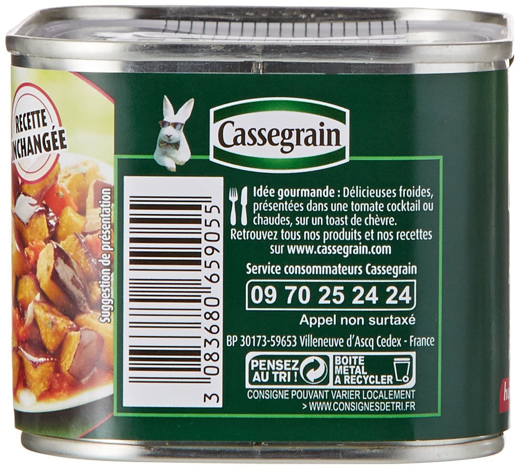 Cassegrain Aubergines cuisinées à la provençale 375 g - Lot de 4
