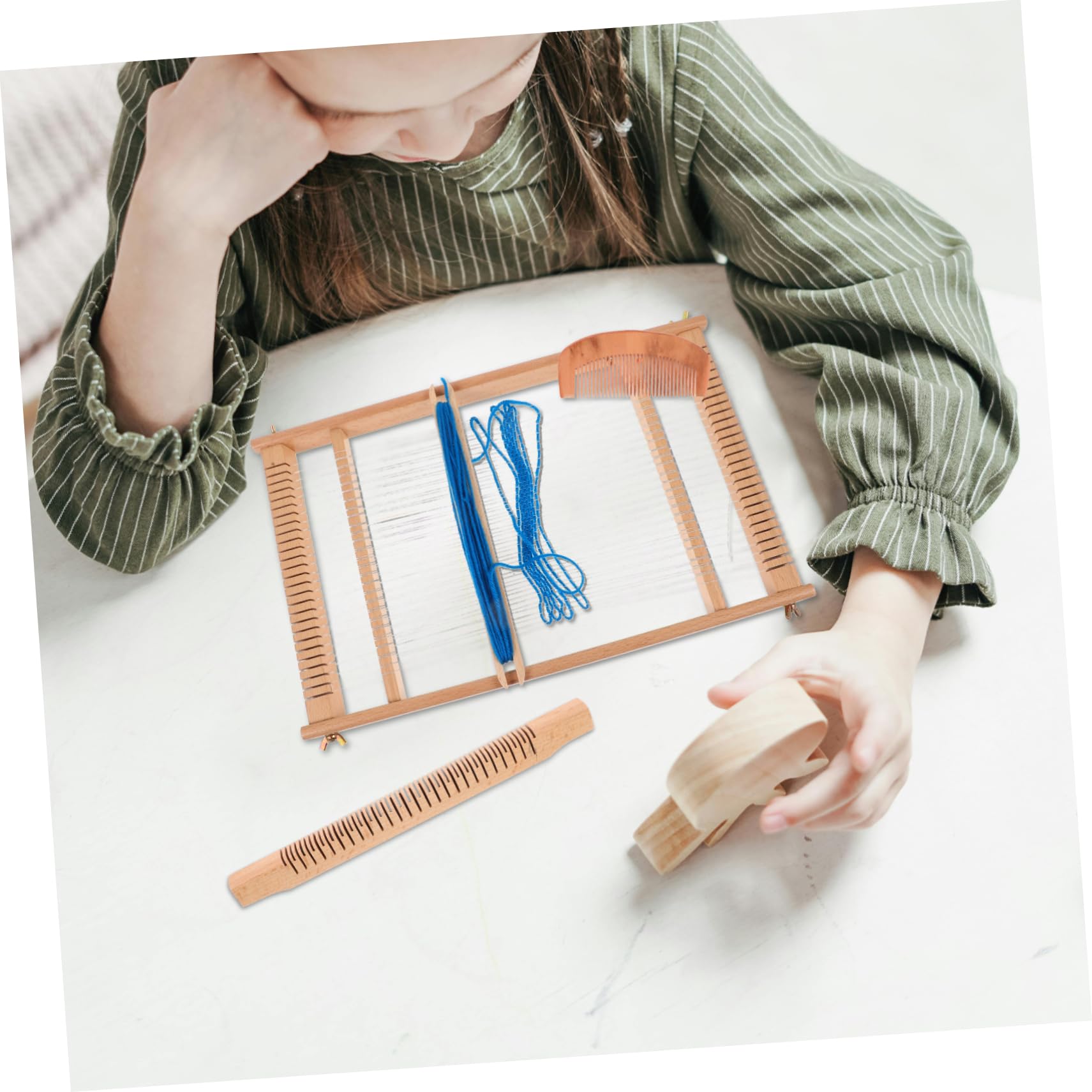 Artibetter Telar De Madera Pequeño Para Bricolaje Marco De Telar Divertido y Juguete De Principiantes Máquina De Tejer Para Manualidades Casa