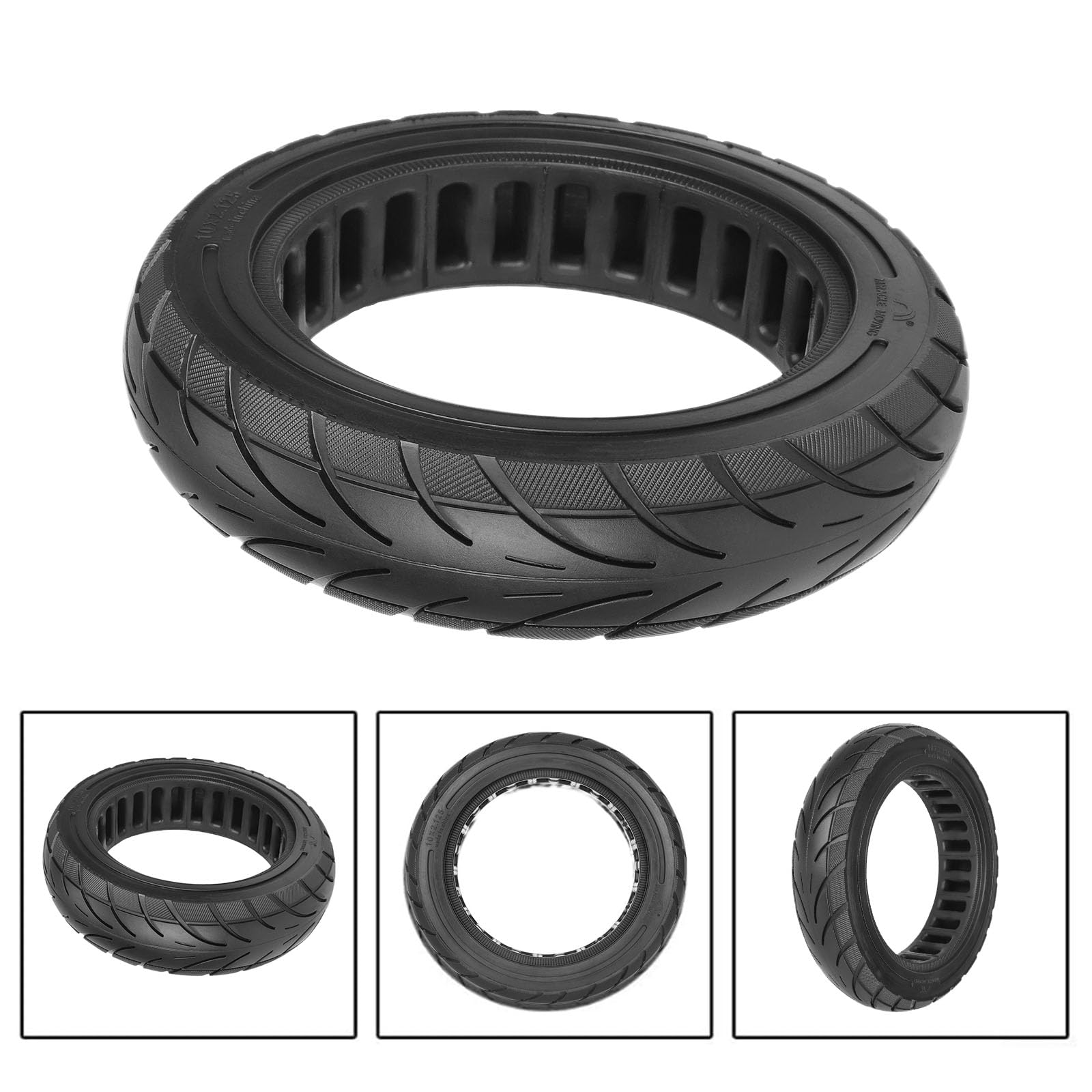Pneumatico in Gomma Piena 10x2.125 Pneumatico antiforatura tubeless da 10 Pollici Pneumatici in Gomma Piena ShockDesign per Elettrico, 2 Pezzi ()