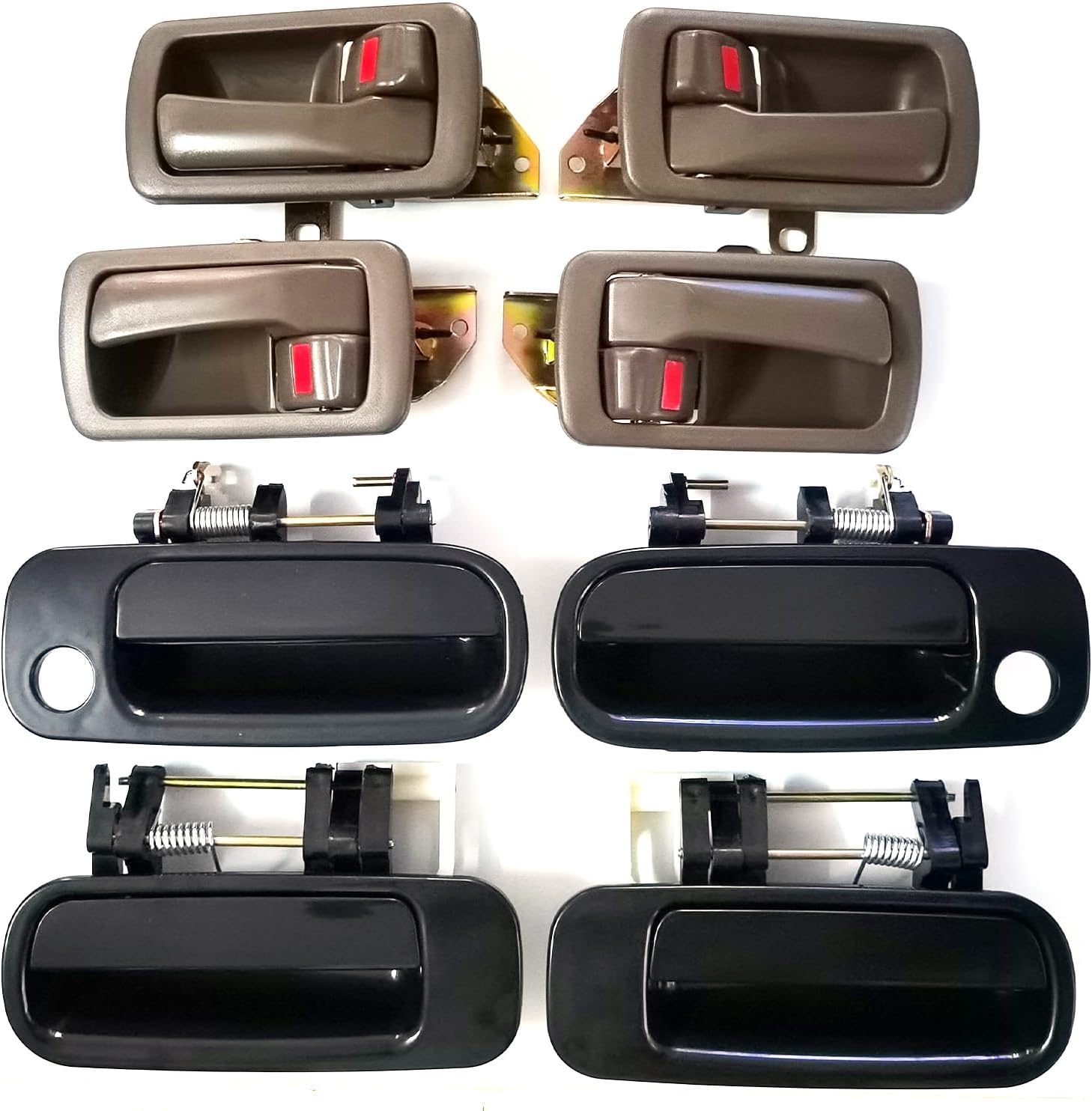 Set of 8 Interior & Exterior Door Handles Fit for Toyota Camry 1992 1993 1994 1995 1996, Left Driver & Right Passenger Side Door Handle Full Set Replacement