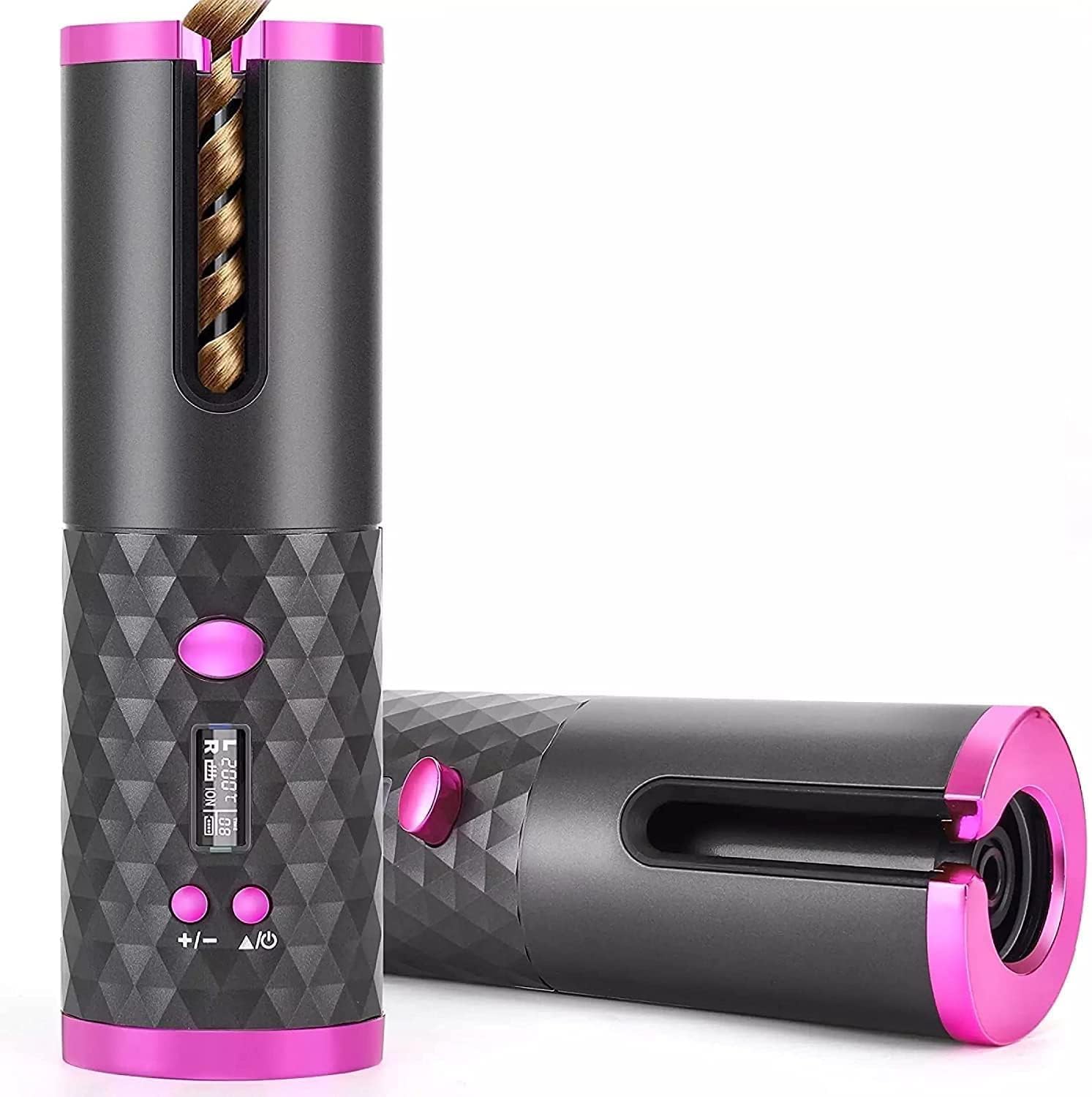 Cordless Automatic Hair Curler - Portable Curling Iron With LCD Temperature Display, Fast Heating, Auto Rotating, USB Rechargeable for Travel and Home (F2)-picture-10