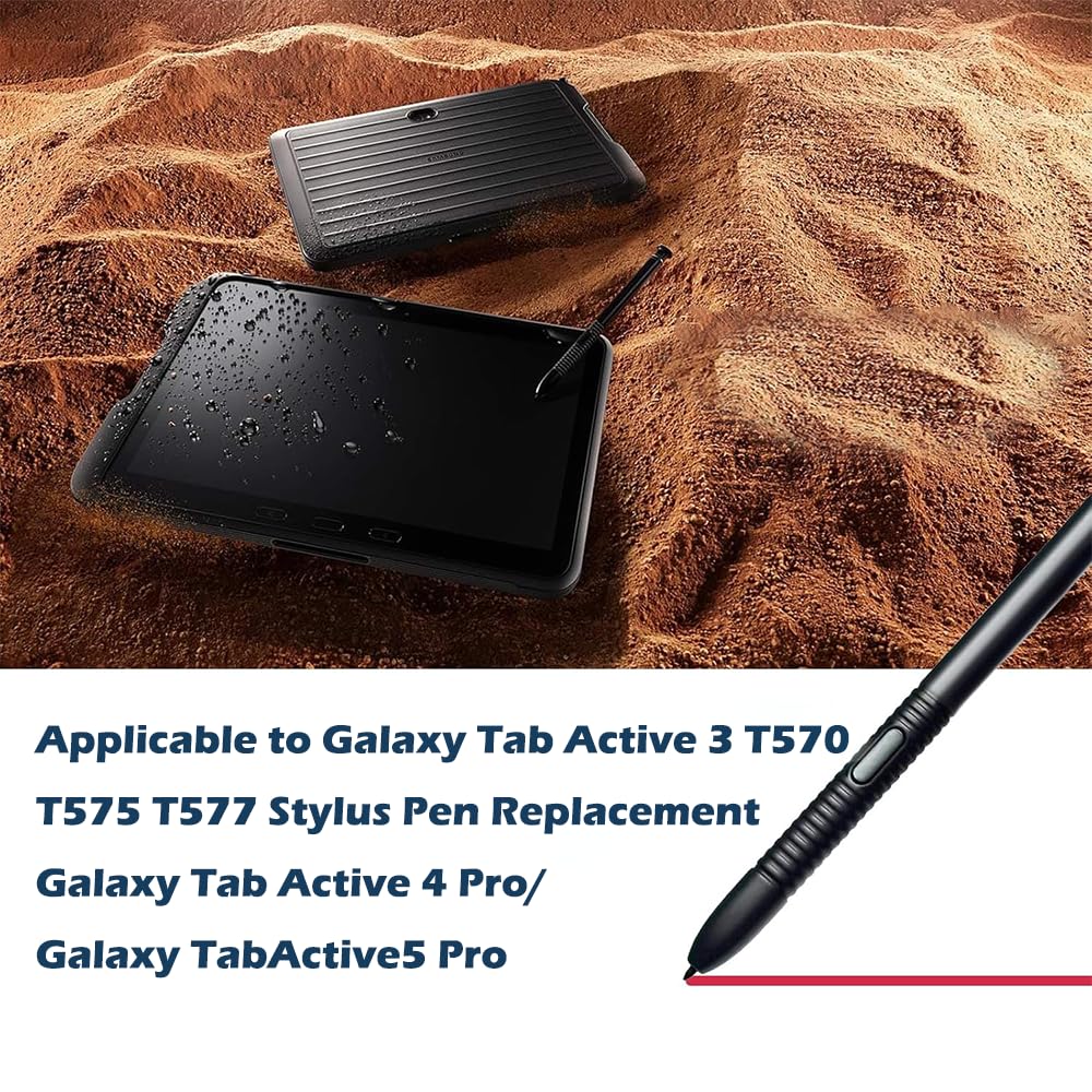 Anwendbar für Galaxy Tab Active 3 Stylus Pen T570 T575 T577 Pen Ersatz Galaxy Tab Active 4 Pro T630 T638 T636 Pen Galaxy Tab Active3 Pen Active5 Pro Stylus Pen mit Spitzen (schwarz)