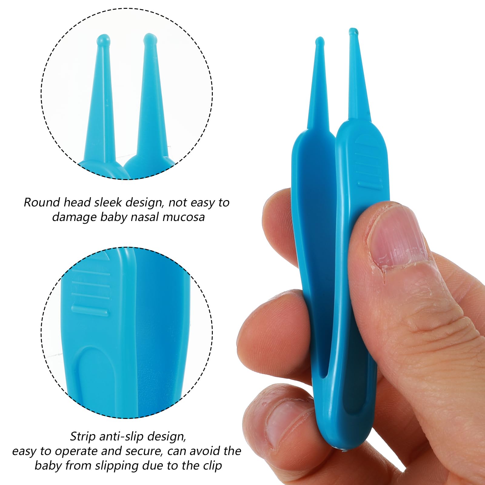 Lot de 5 pinces de nettoyage du nez, 5 couleurs pour bébé avec tête ronde, pince efficace pour nettoyer les oreilles, le nombril