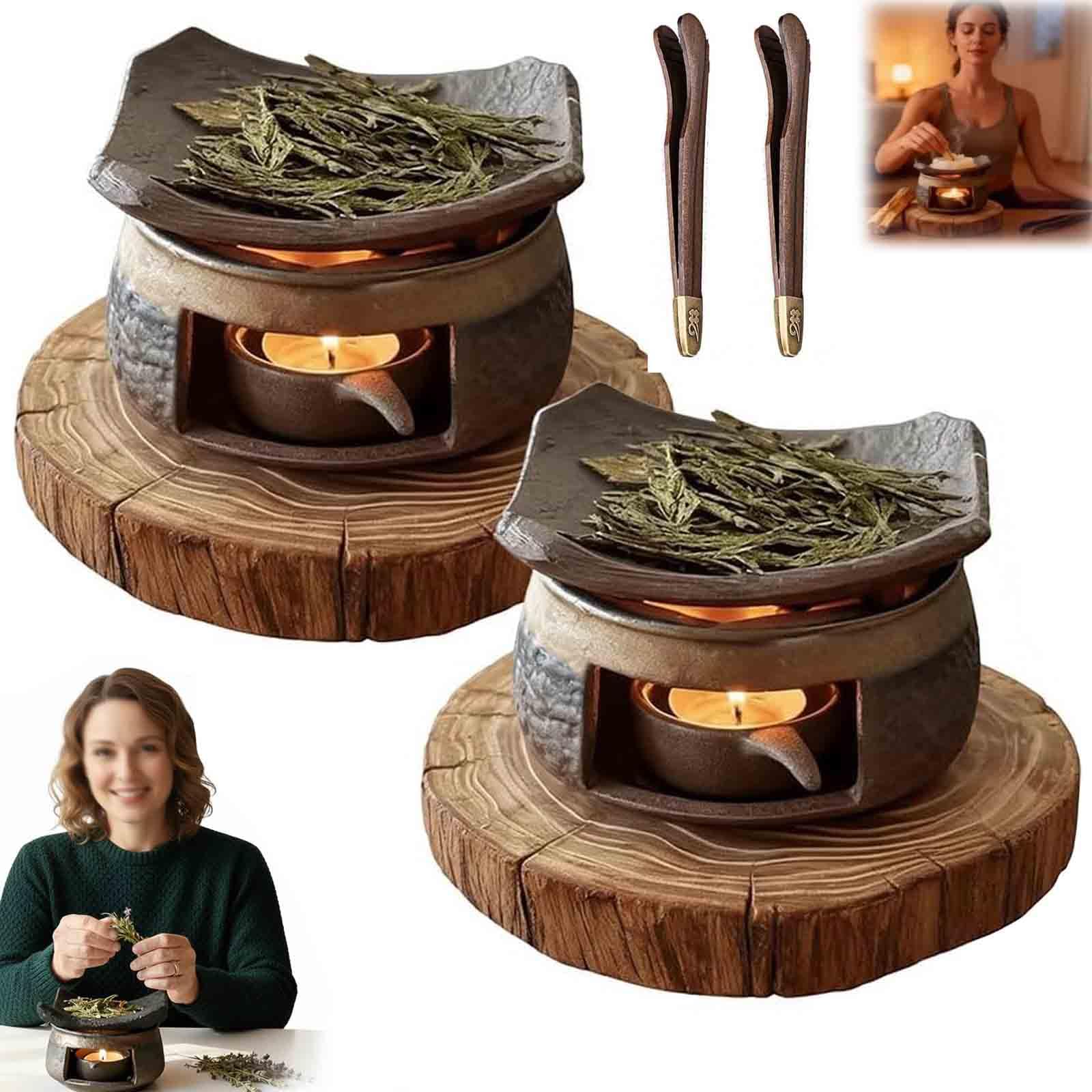 Bruciatore di oli essenziali, fornello in ceramica per aromaterapia, con porta tealight, per profumare la casa, meditazione e relax (1 pezzo)