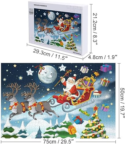 Miniatura 2 de Rompecabezas para adultos de 300 piezas, Noche de Nochebuena, Santa Claus, rompecabezas divertido para la familia