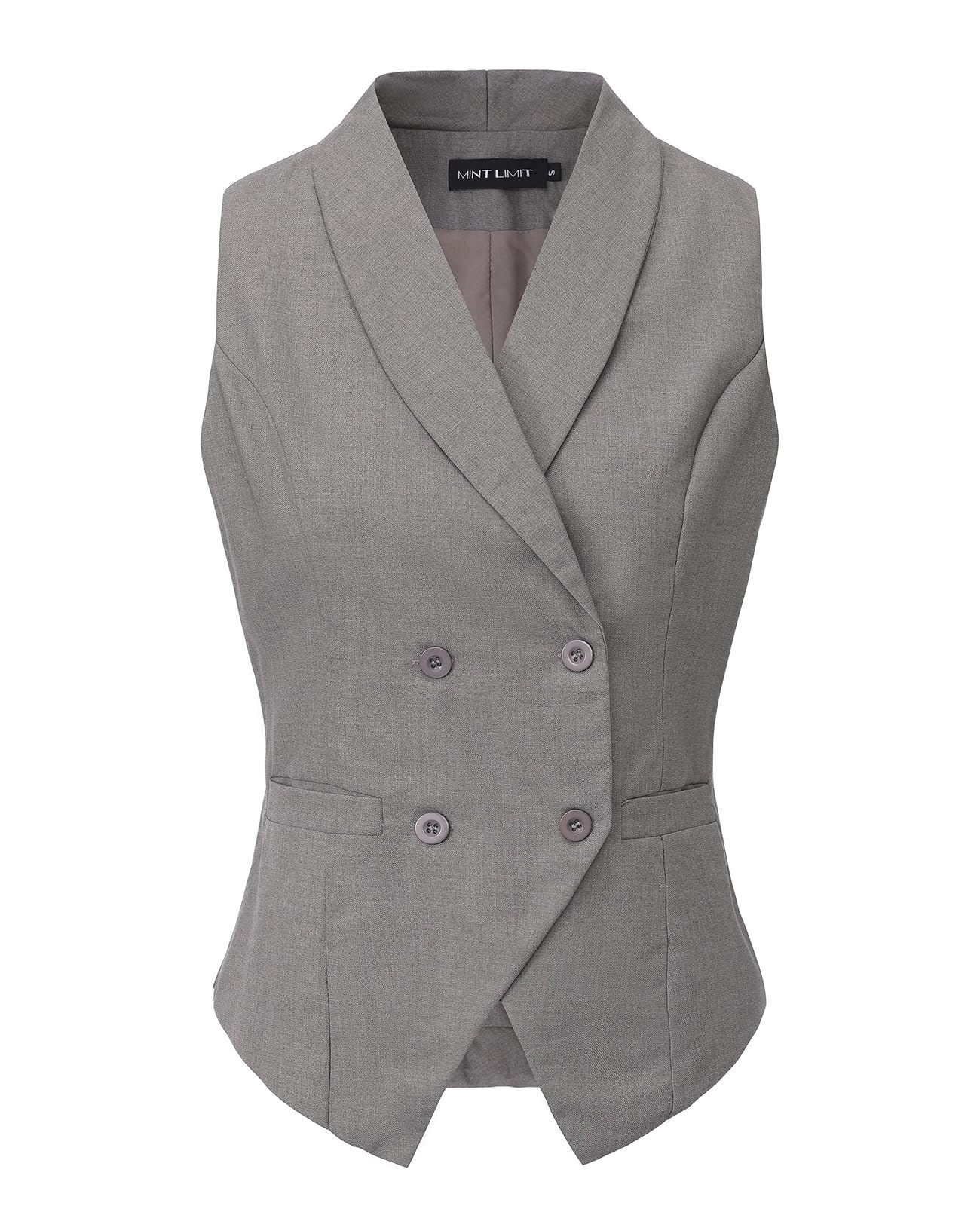 Suit Vests for Women Button Up Christmas Business Casual Dressy Double Breasted Waistcoat Vest Tops with Pockets