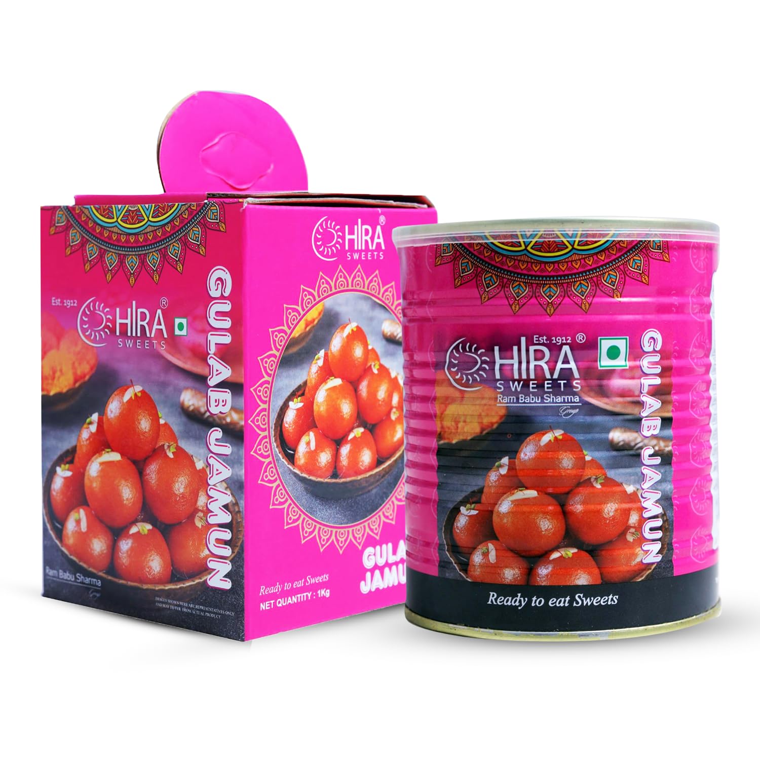 Gulab Jamun 1kg Tin | Fresh Traditional Indian Mithai | Ready to Eat Indian Sweets | Perfect Festive Gift Box | No Added Colors | Ideal for Celebrations & Gifting
