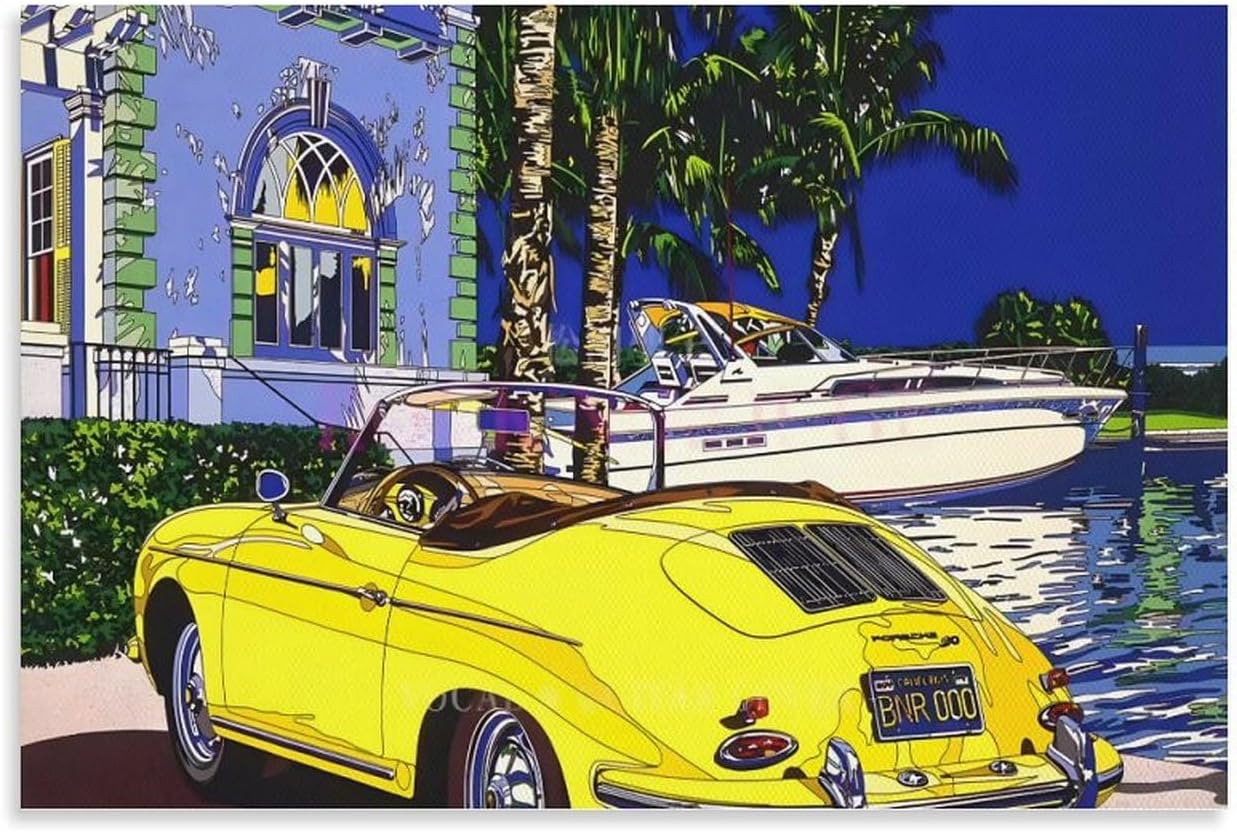 鈴木英人 ポスター 壁飾り キャンバス 印刷 ポスター バスルーム 寝室装飾 絵画 油彩画 ウォールアート 素晴らしいギフト24x3