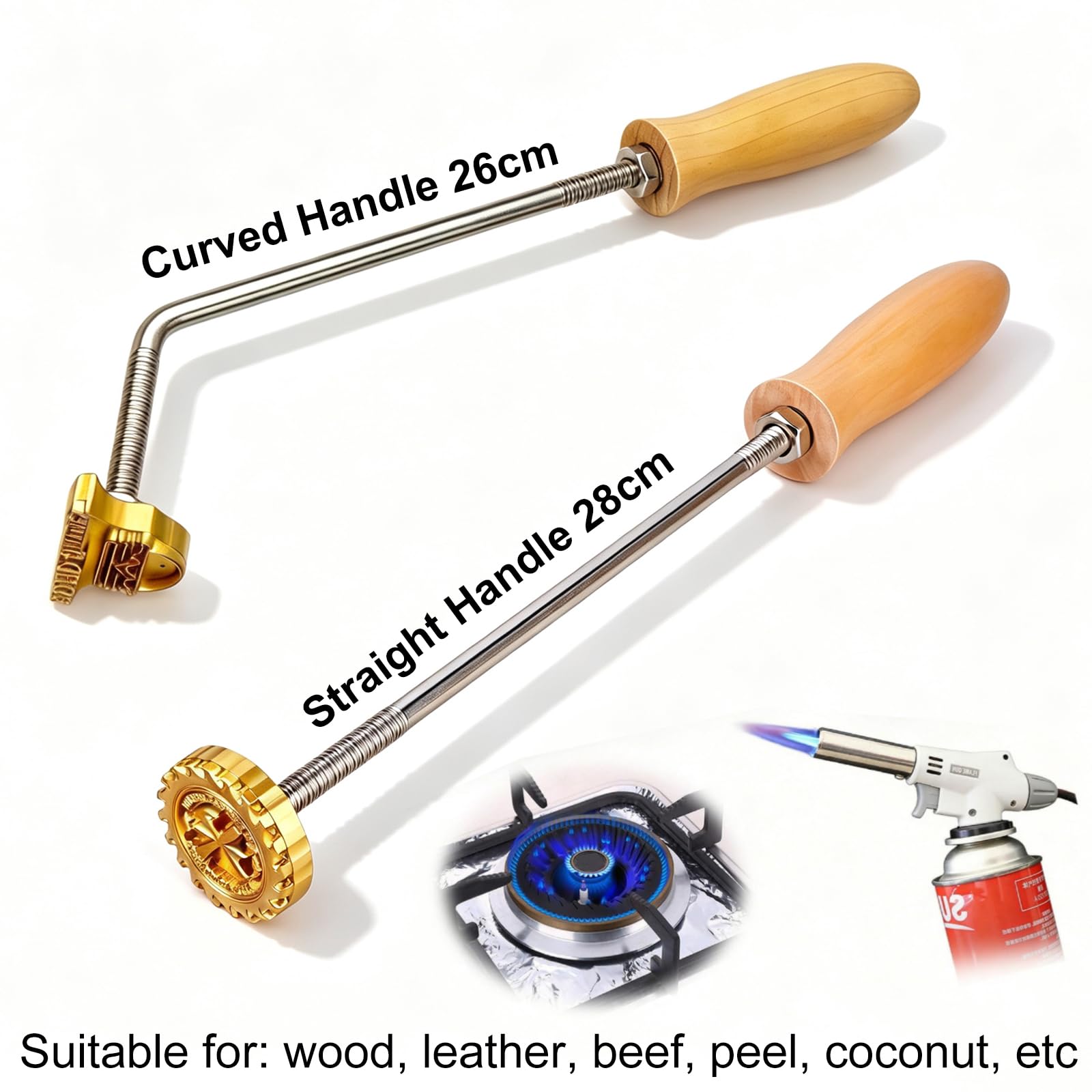 Stempel für Holz, Leder, Burger, handgefertigte Geschenke，8cm
